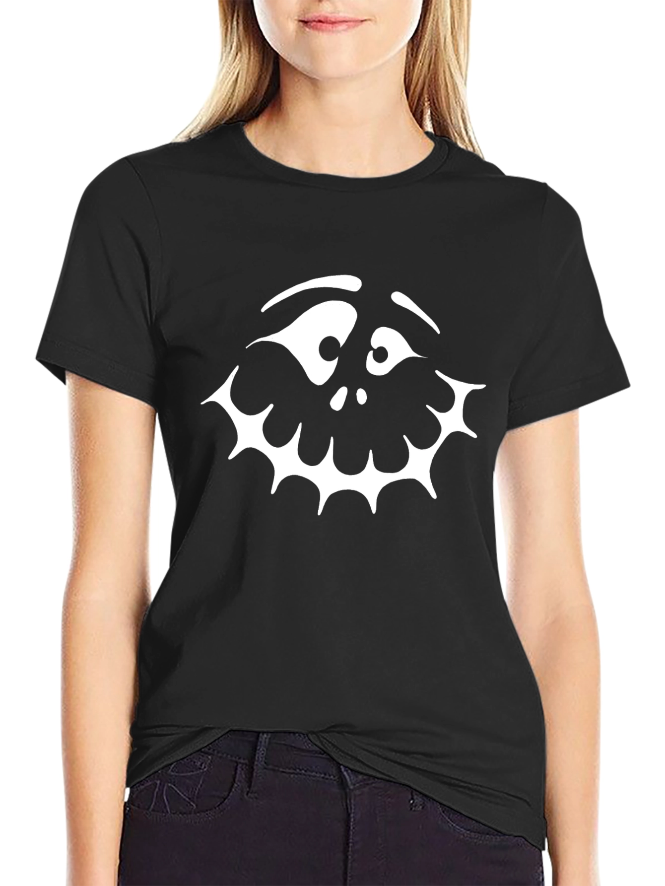 Spooky Face Graphic Tee - Halloween T-Shirt