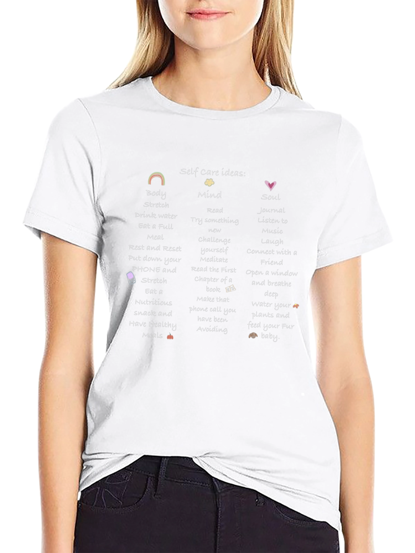 Self Care Ideas Black T-Shirt