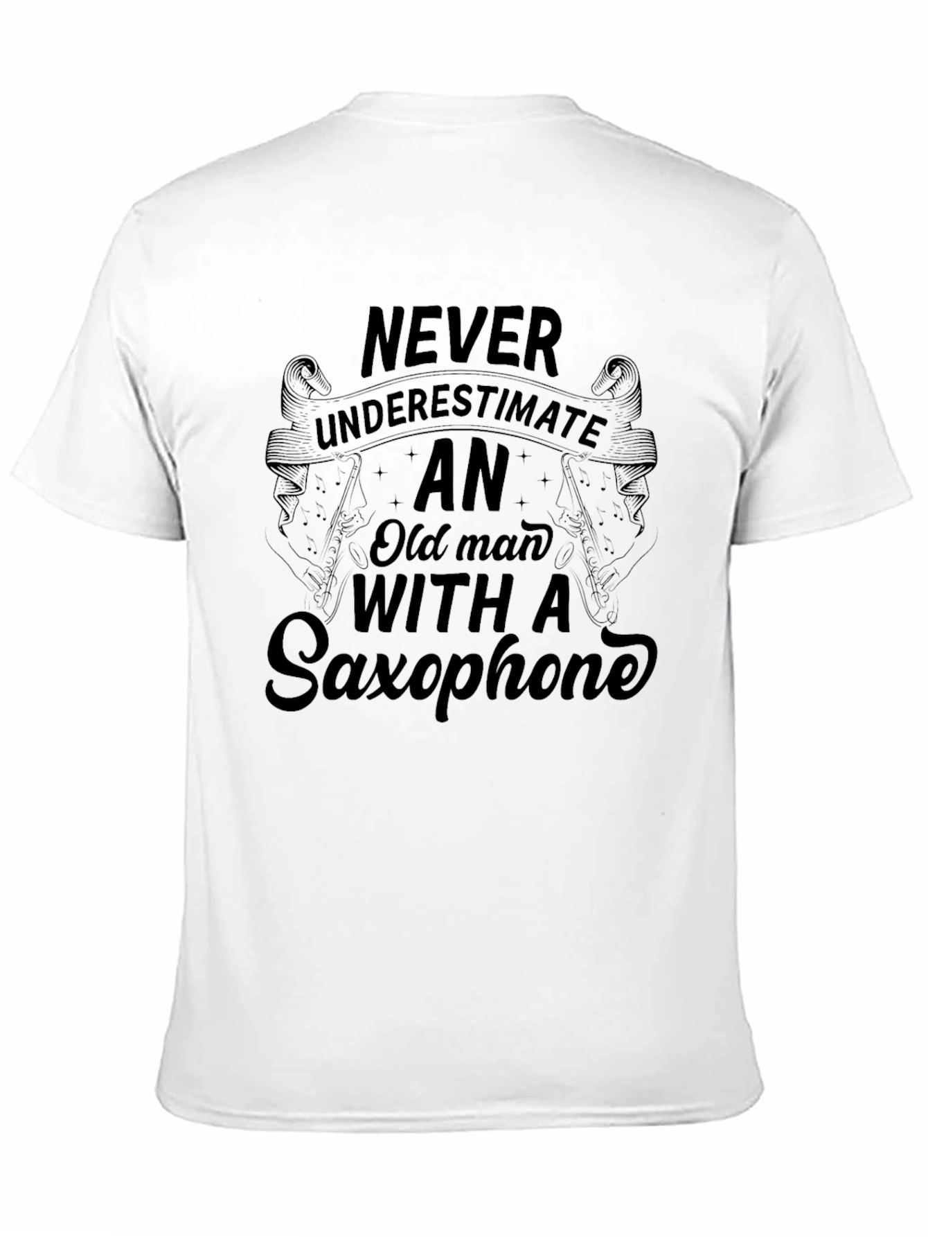 Saxophone Old Man Graphic Tee - Music Lover Gift