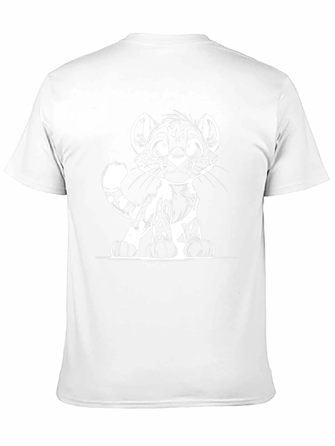 Cute Cartoon Leopard Graphic Black T-Shirt