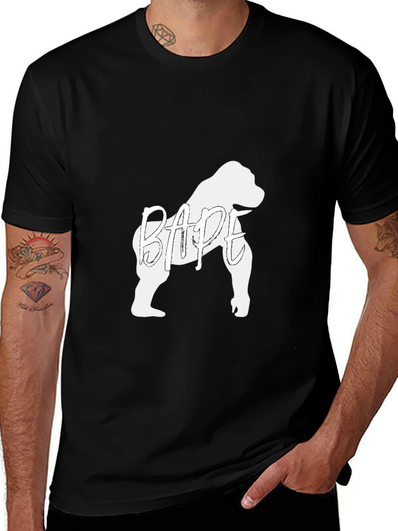 BAPE Gorilla Graphic Black Tee