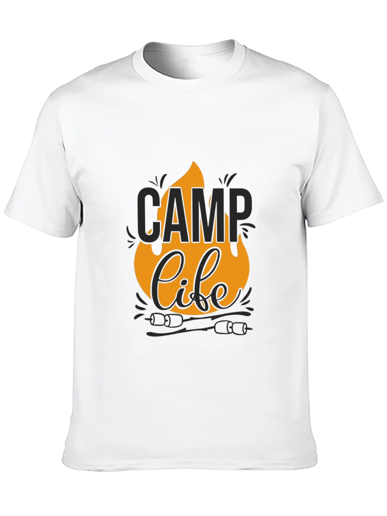 Camp Life Graphic Tee - Black Cotton T-Shirt