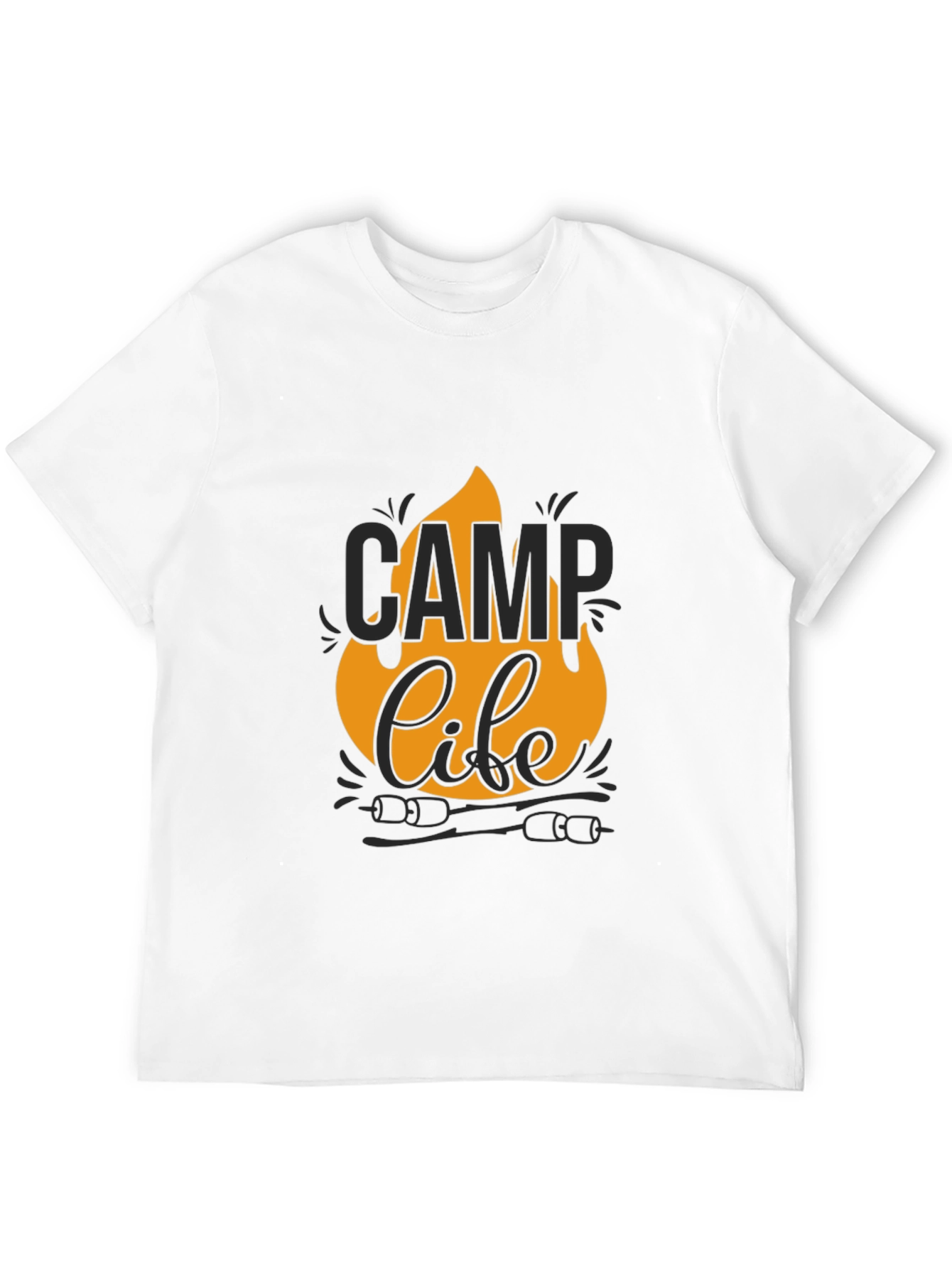 Camp Life Graphic Tee - Black Cotton T-Shirt