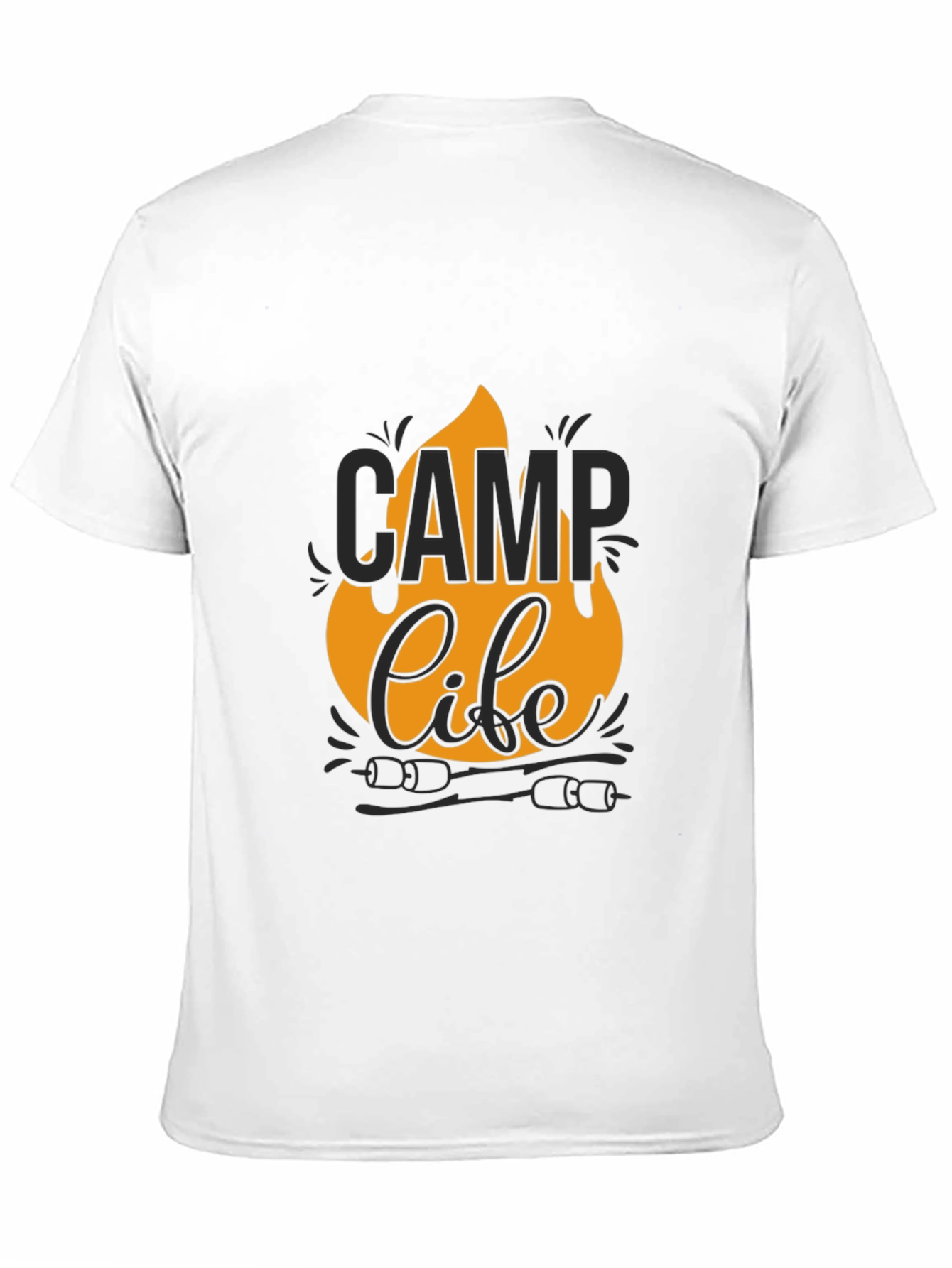 Camp Life Graphic Tee - Black Cotton T-Shirt