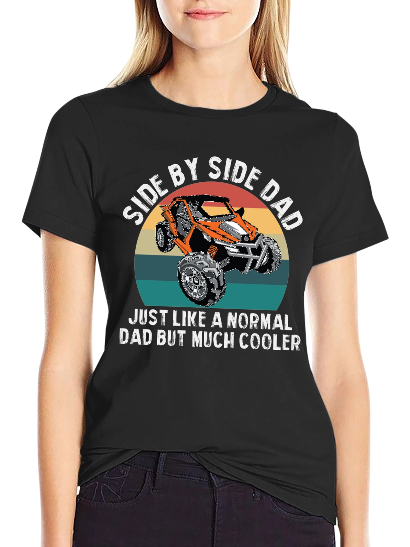 Side By Side Dad T-Shirt - Cooler Dad