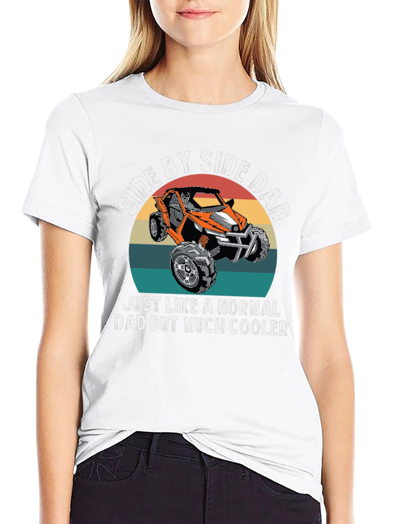 Side By Side Dad T-Shirt - Cooler Dad
