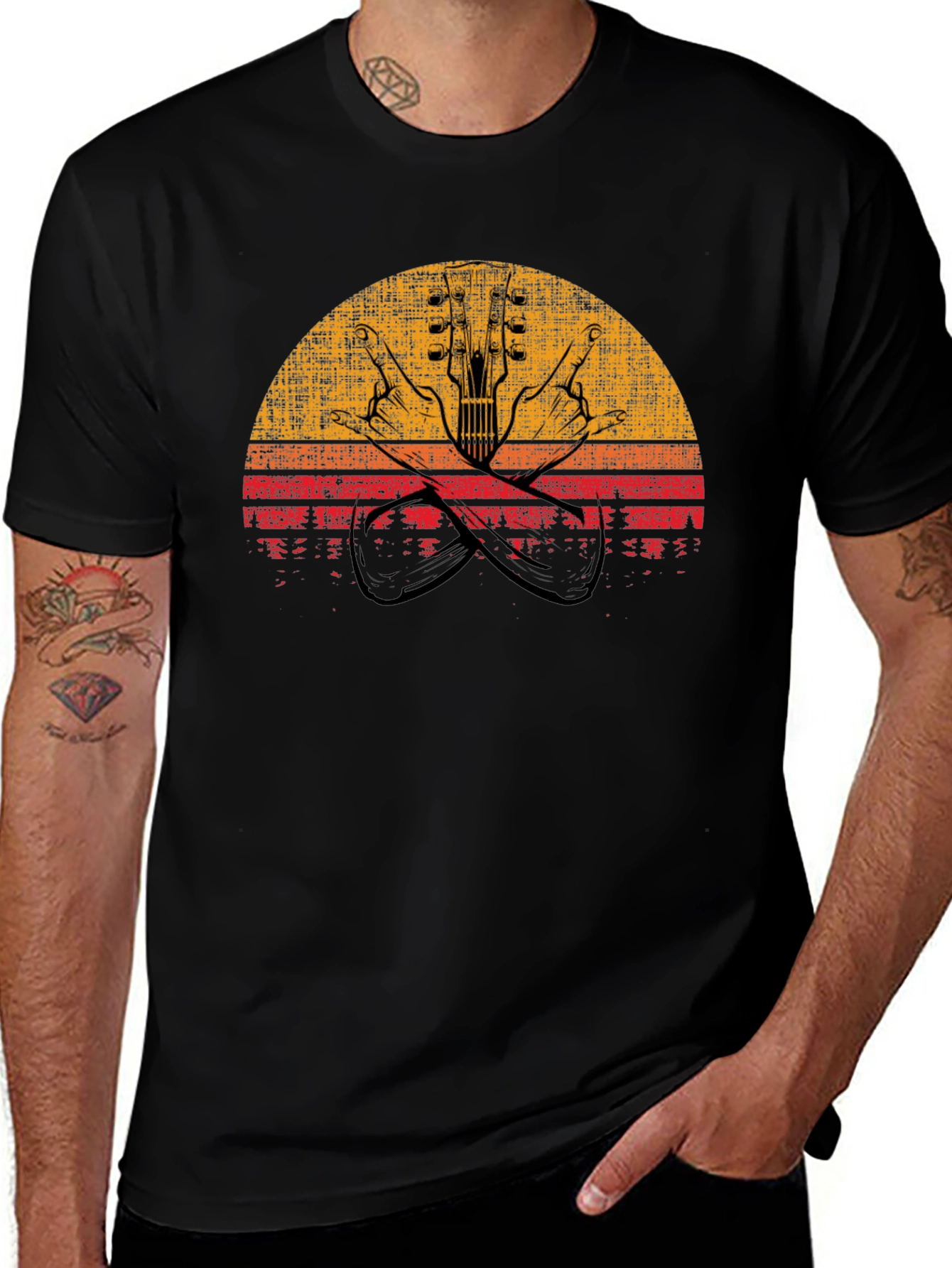 Retro Rock Guitar T-Shirt