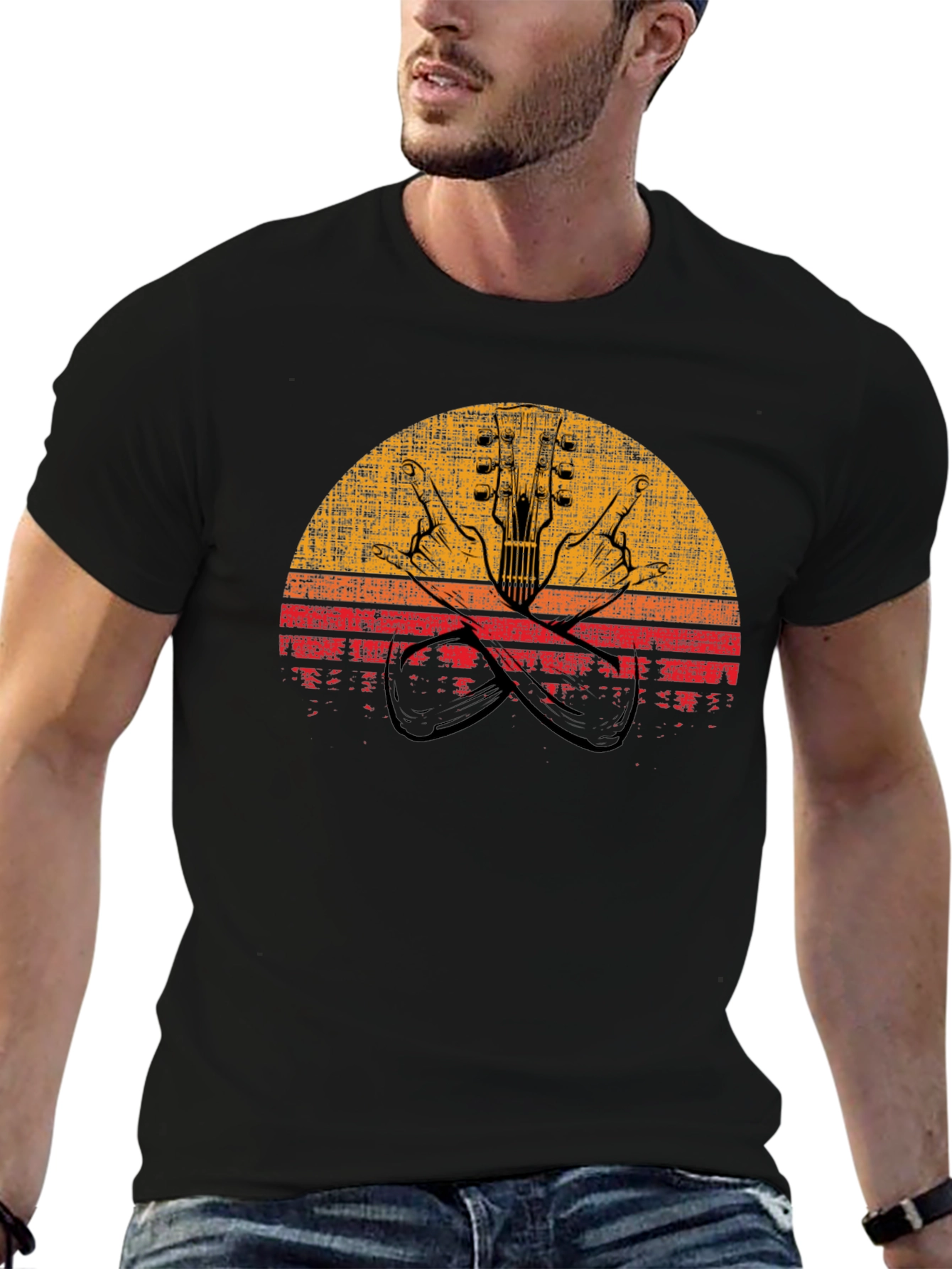 Retro Rock Guitar T-Shirt