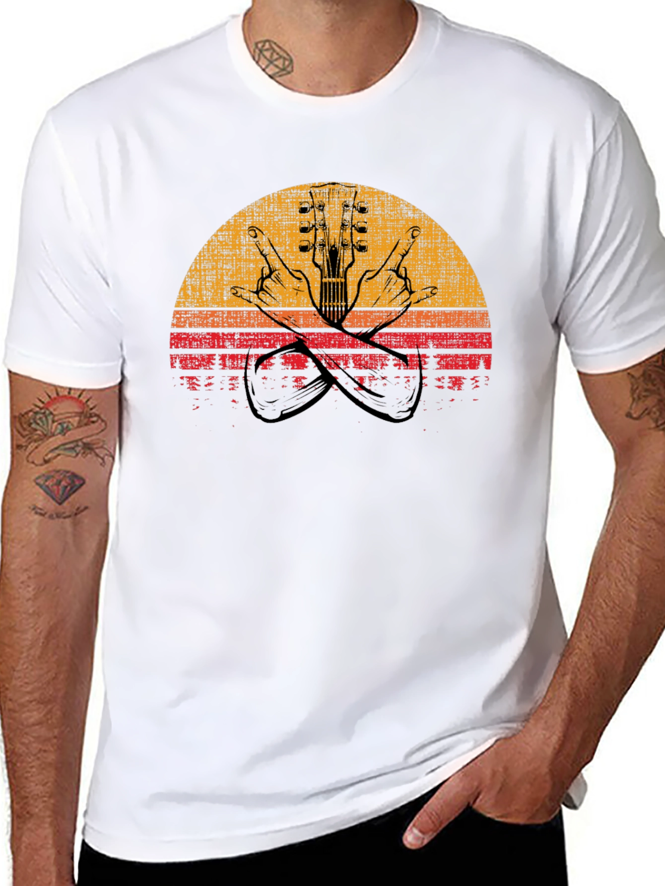 Retro Rock Guitar T-Shirt