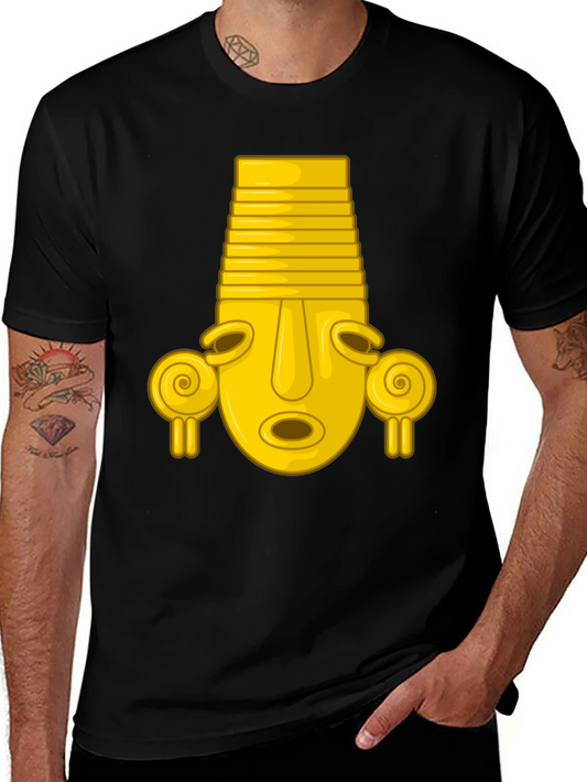 Golden Mask Graphic T-Shirt - Stylish Cotton Tee