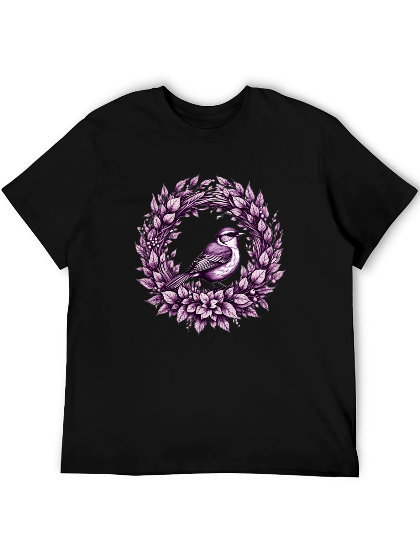 Bird & Floral Wreath Graphic Tee