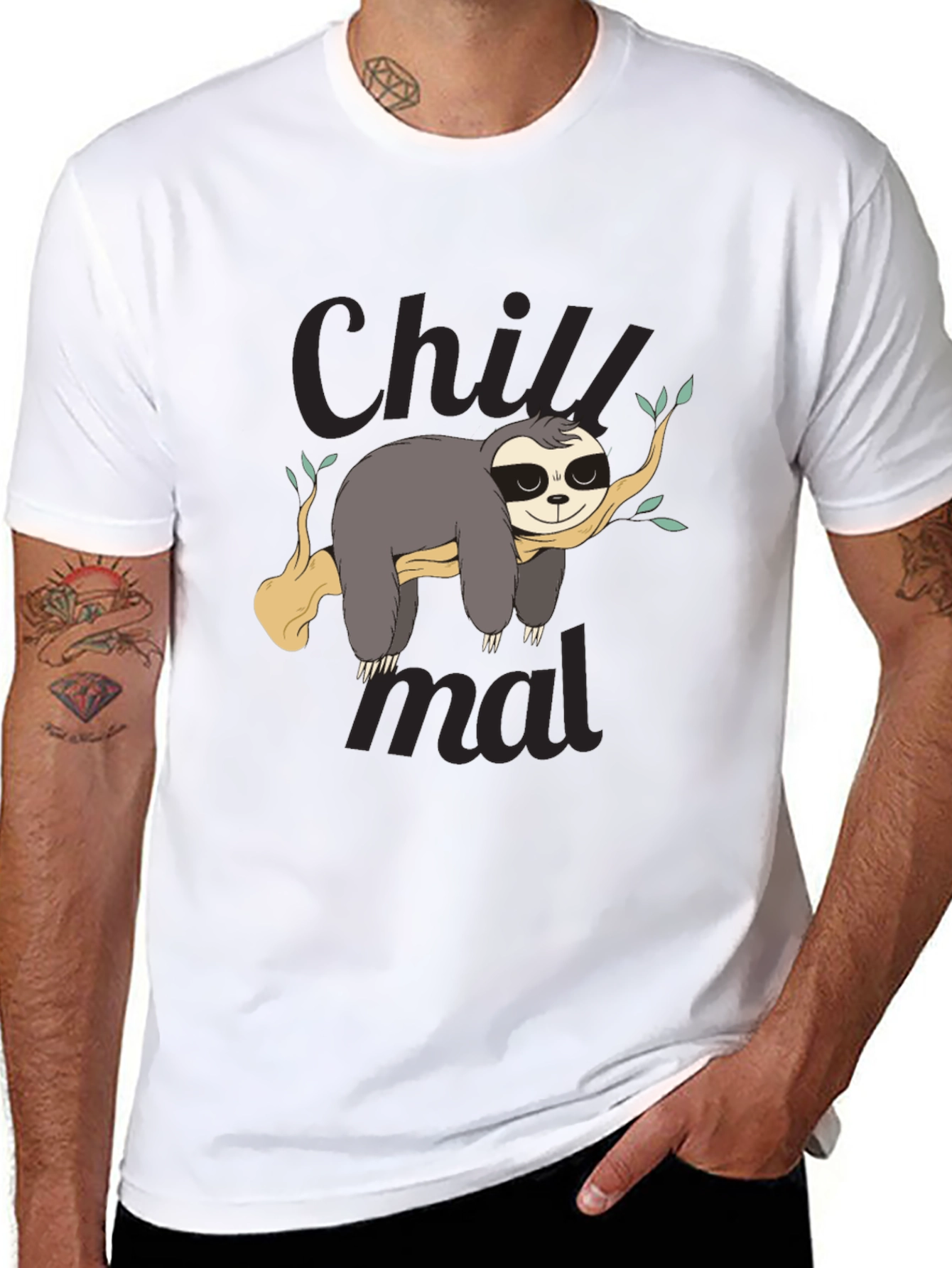 Chill Sloth Graphic Tee - Relaxed Style