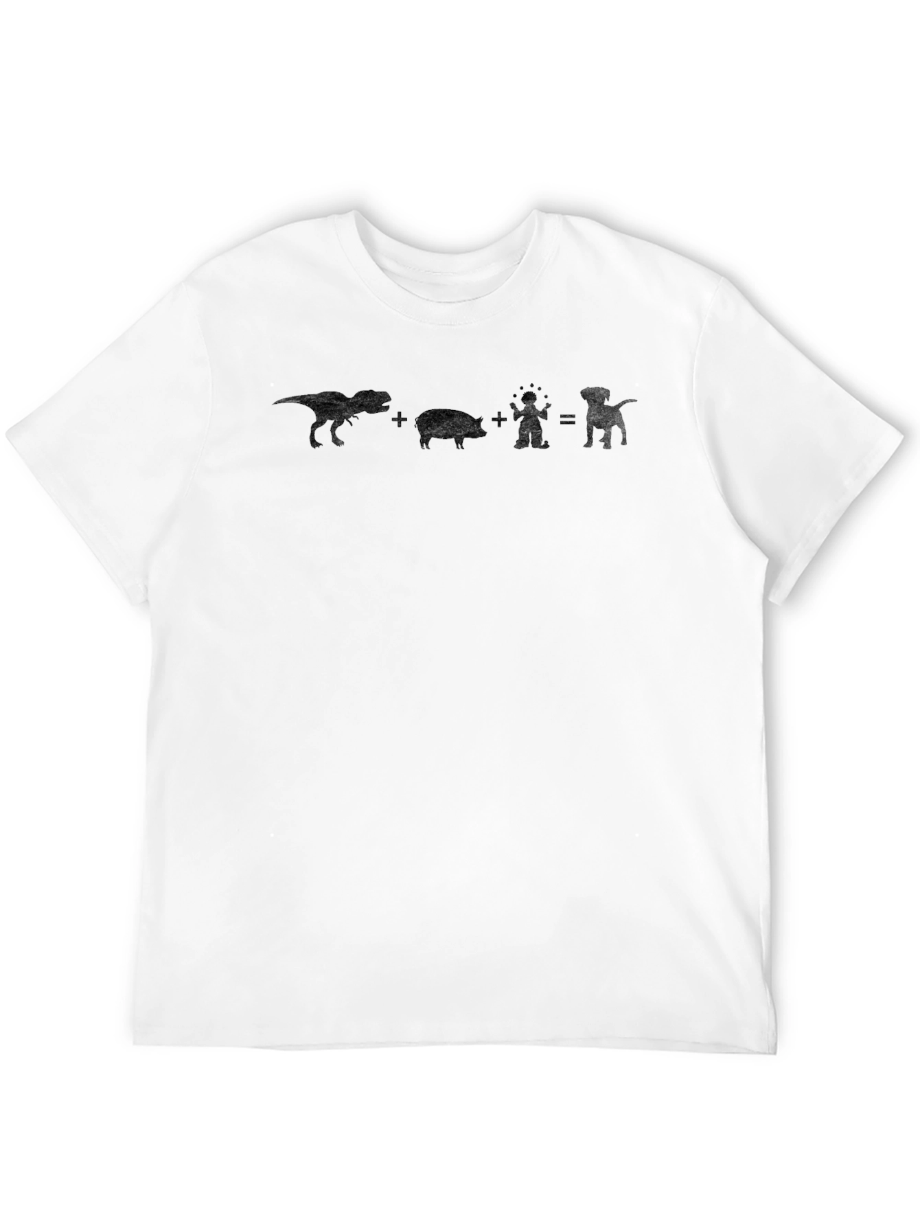 Dino Pig Angel Dog Black Graphic Tee