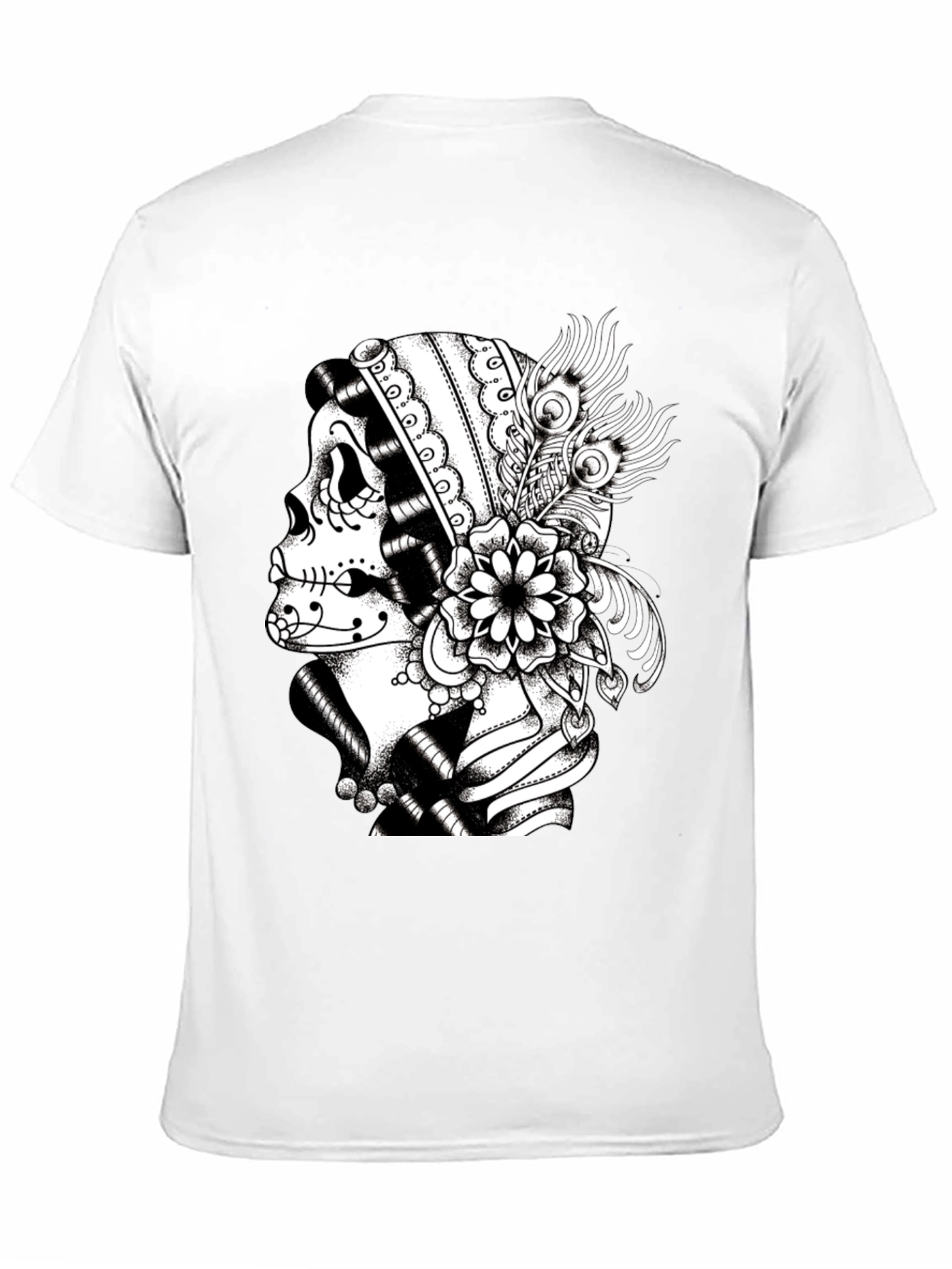 Sugar Skull Graphic Tee - Black Cotton T-Shirt