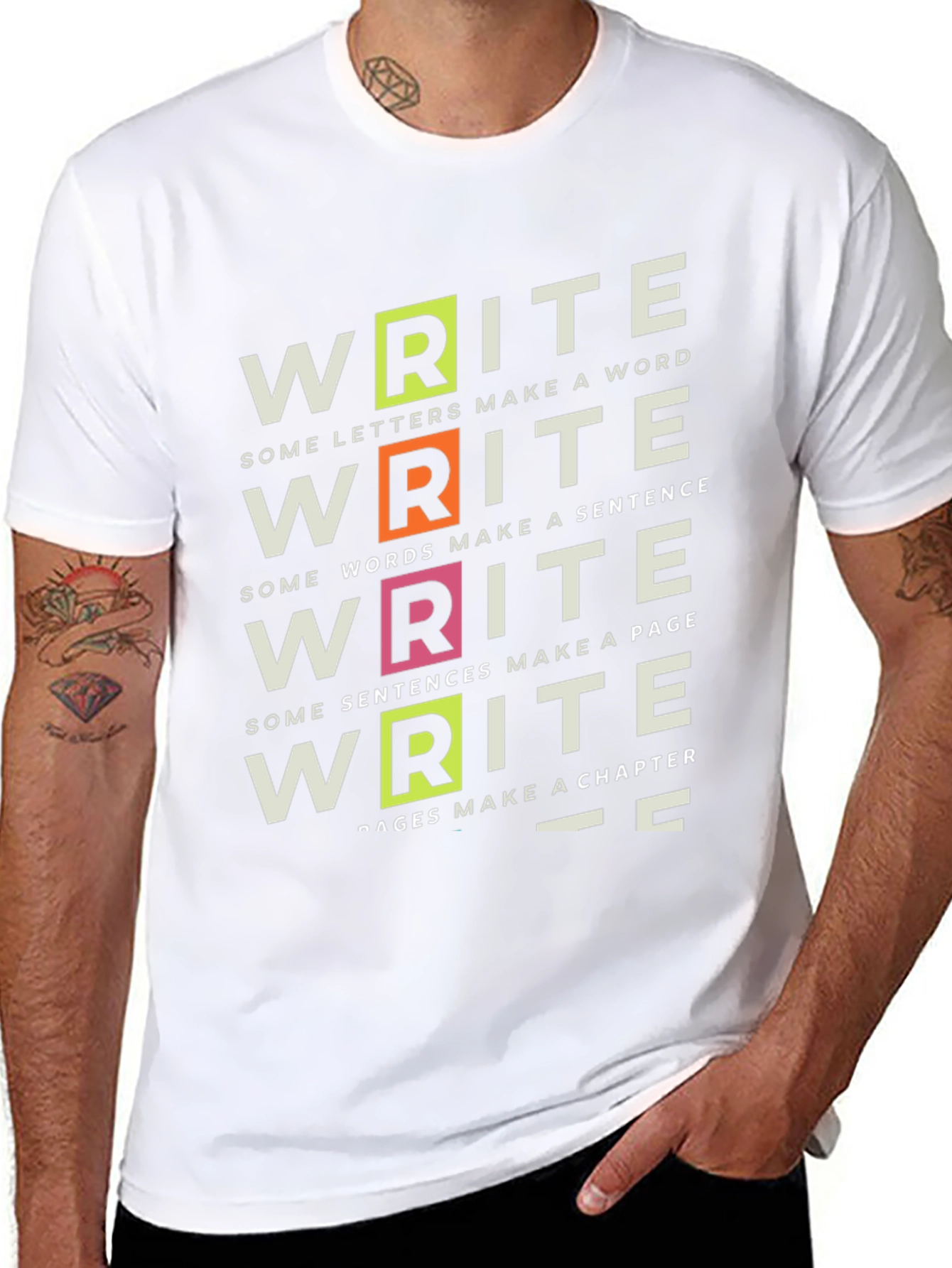 Write T-Shirt: Words Sentences Chapters - Black