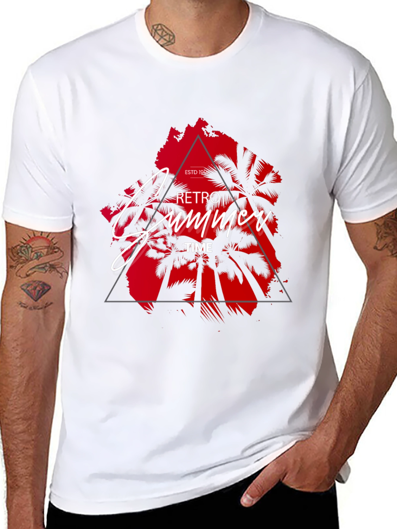 Retro Summer Time Black T-Shirt