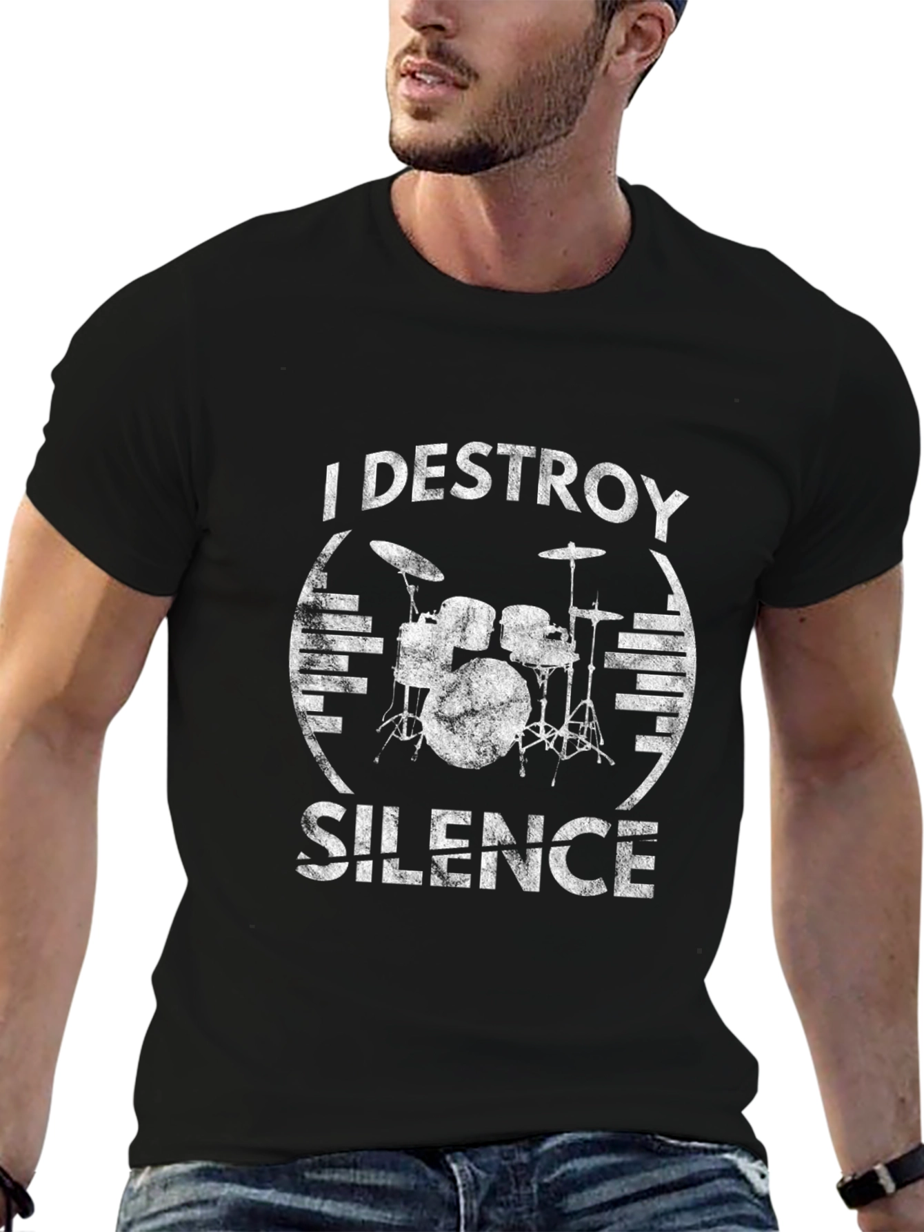 I Destroy Silence Drummer Graphic Tee