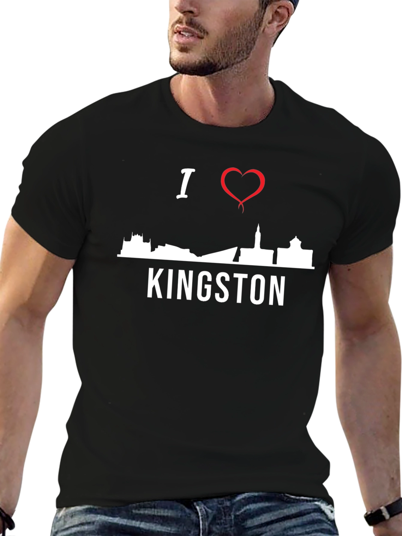 I Love Kingston T-Shirt - Skyline Design