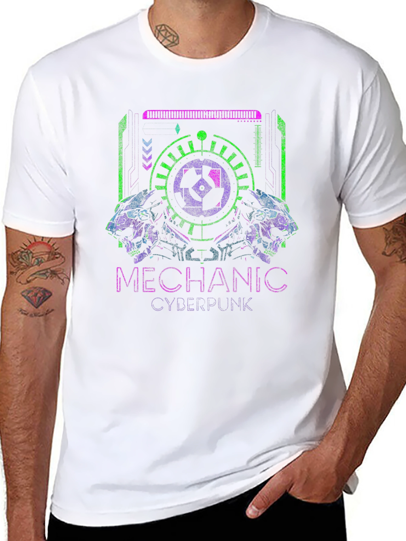Cyberpunk Mechanic Graphic Tee