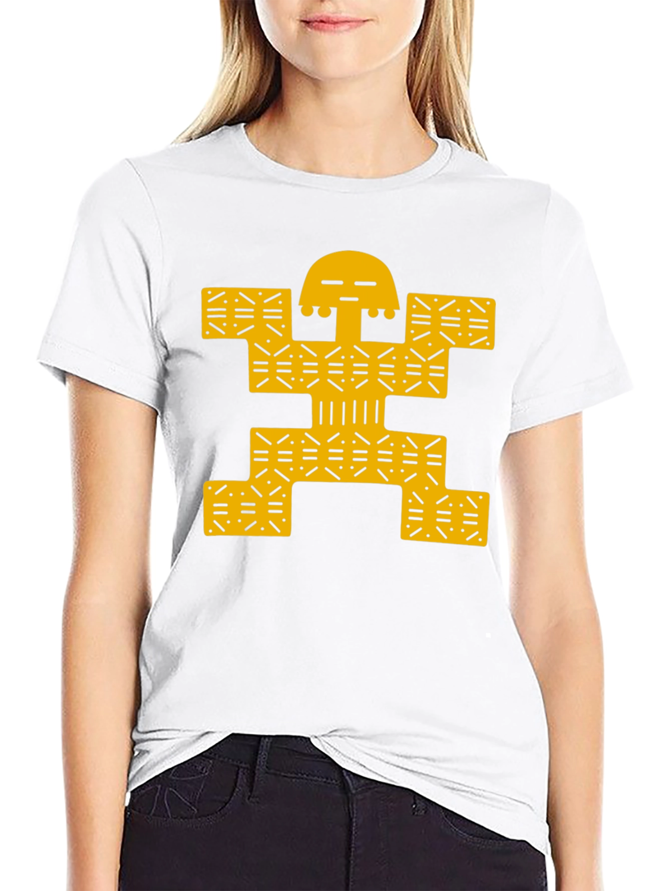 Modern Graphic Tee - Black with Gold Design