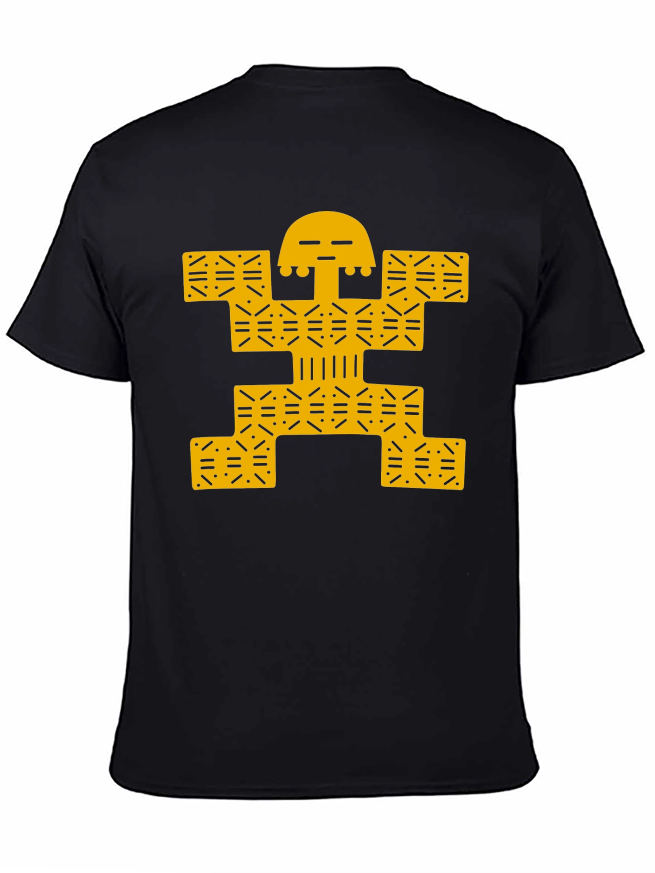 Modern Graphic Tee - Black with Gold Design
