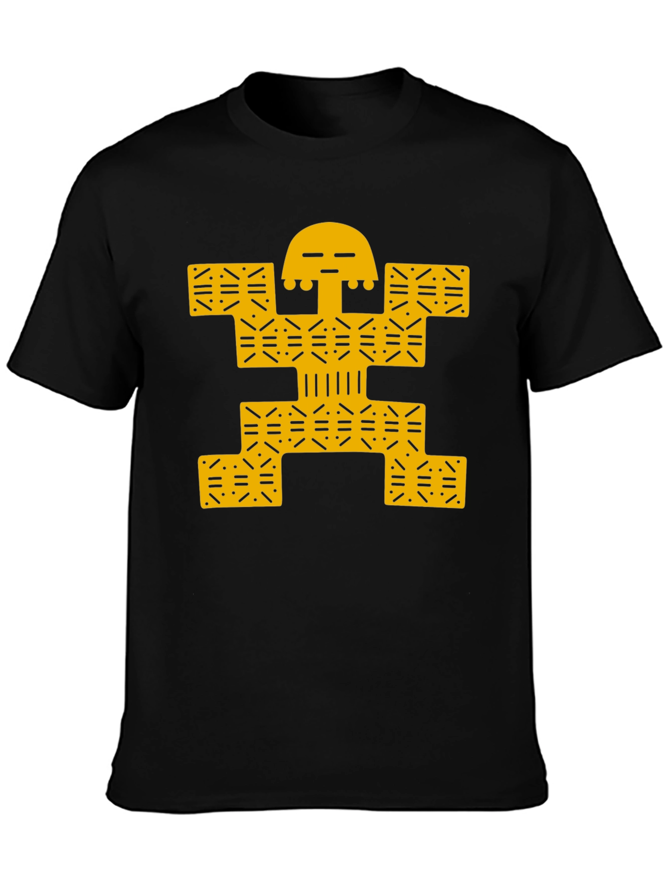 Modern Graphic Tee - Black with Gold Design