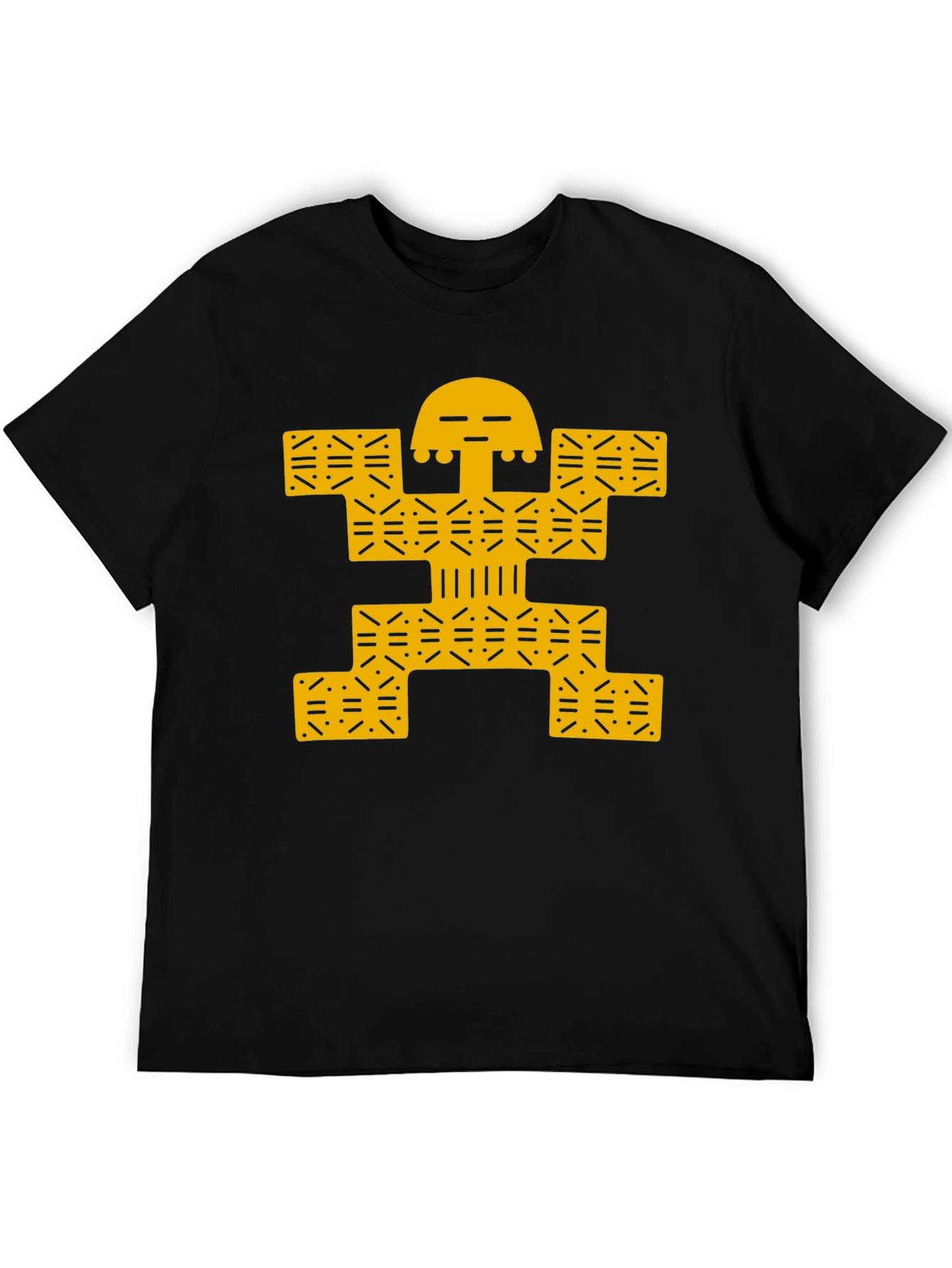 Modern Graphic Tee - Black with Gold Design
