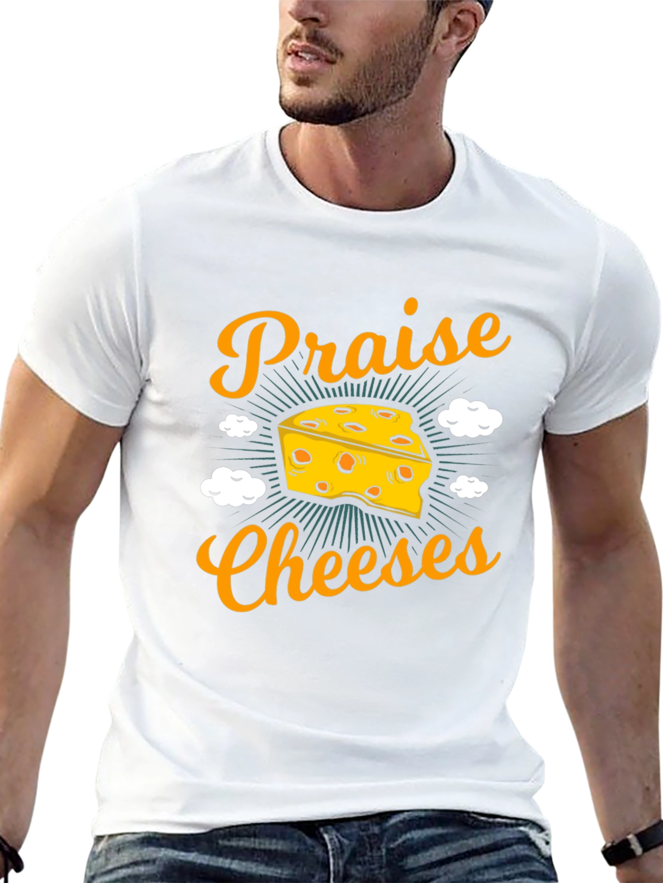 Praise Cheeses Graphic Tee - Funny Cheese Lover T-Shirt