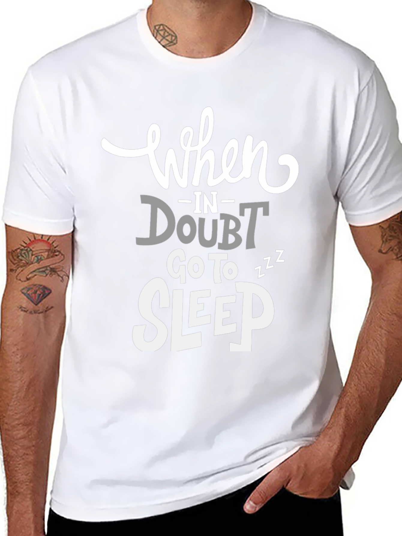 Funny Graphic Tee: When in Doubt Go to Sleep