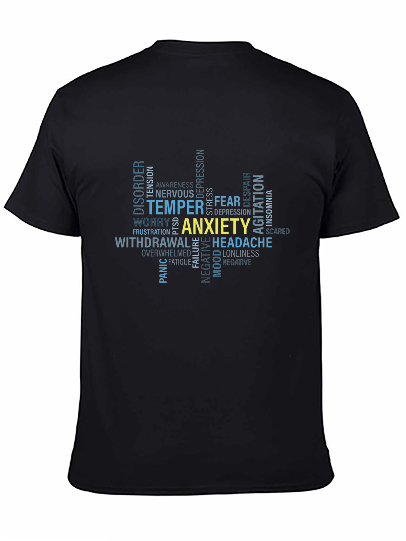 Anxiety Word Cloud Graphic T-Shirt