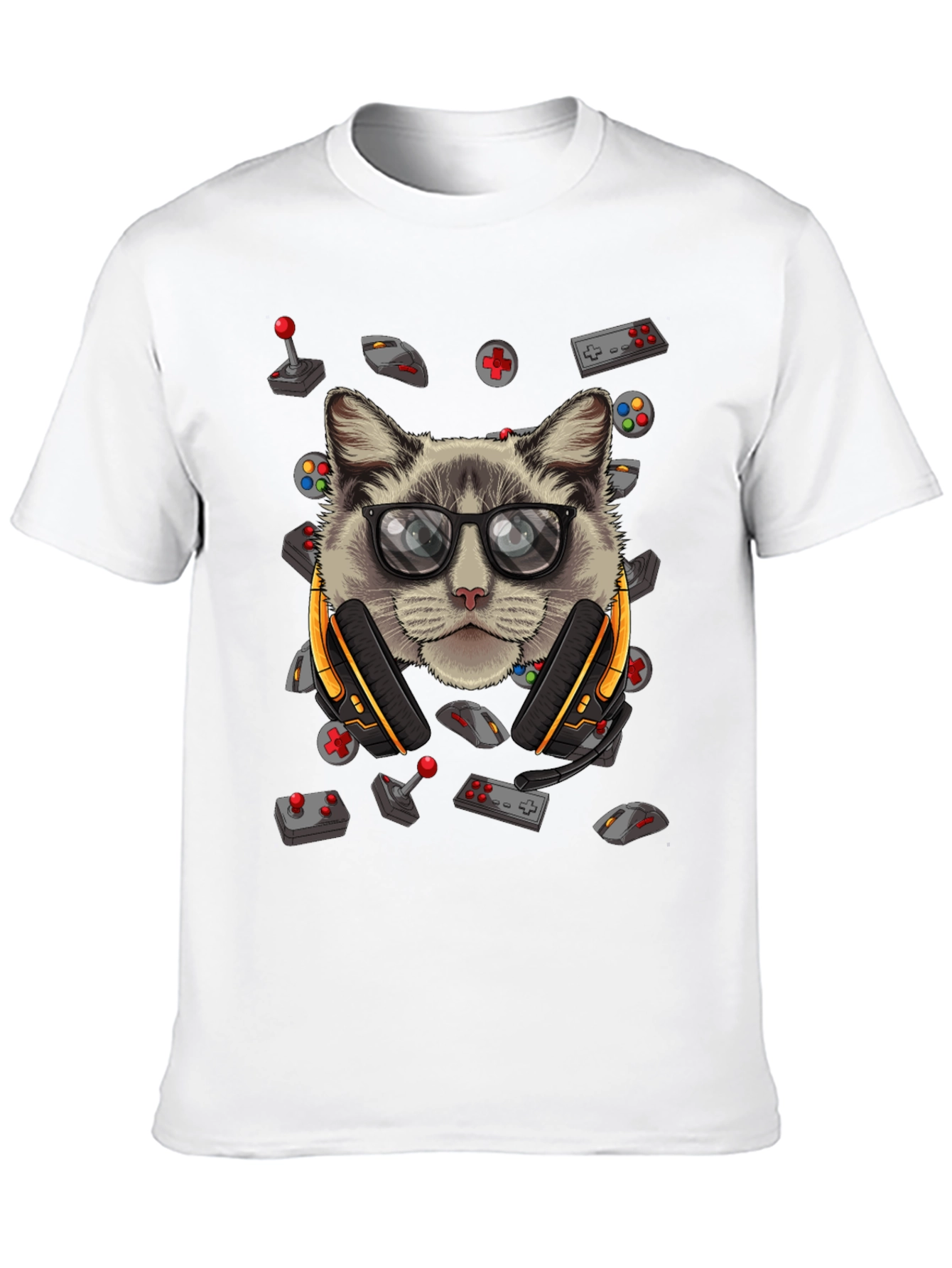 Gamer Cat T-Shirt - Cool Graphic Tee
