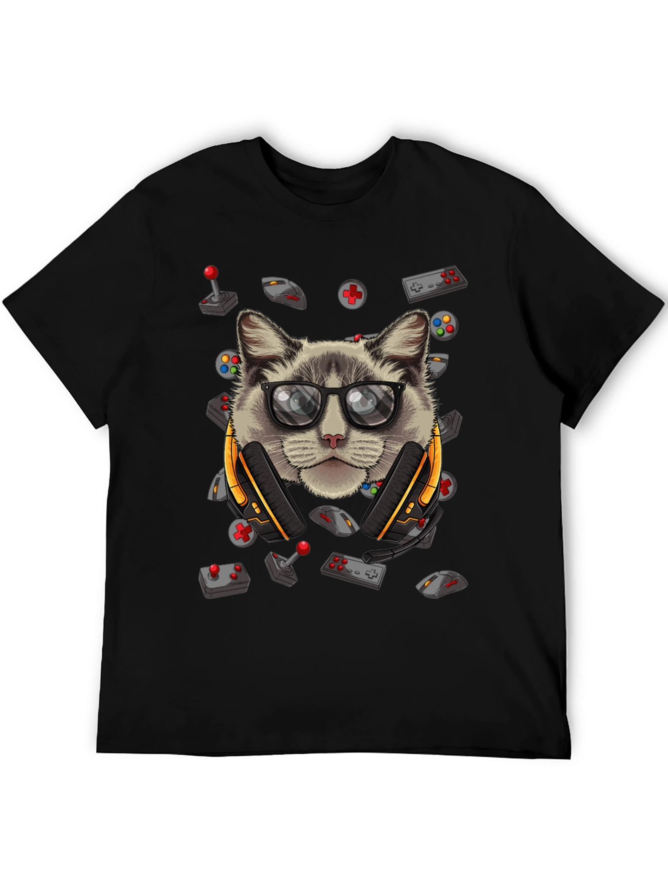 Gamer Cat T-Shirt - Cool Graphic Tee