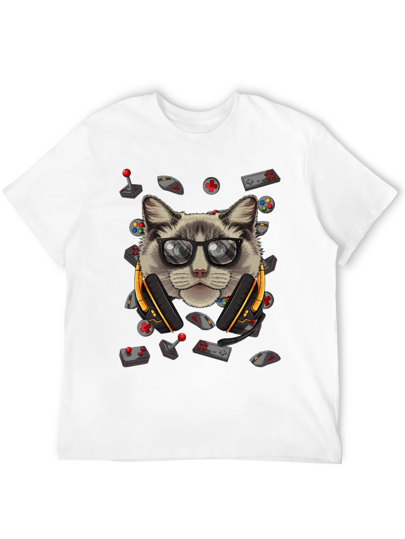 Gamer Cat T-Shirt - Cool Graphic Tee