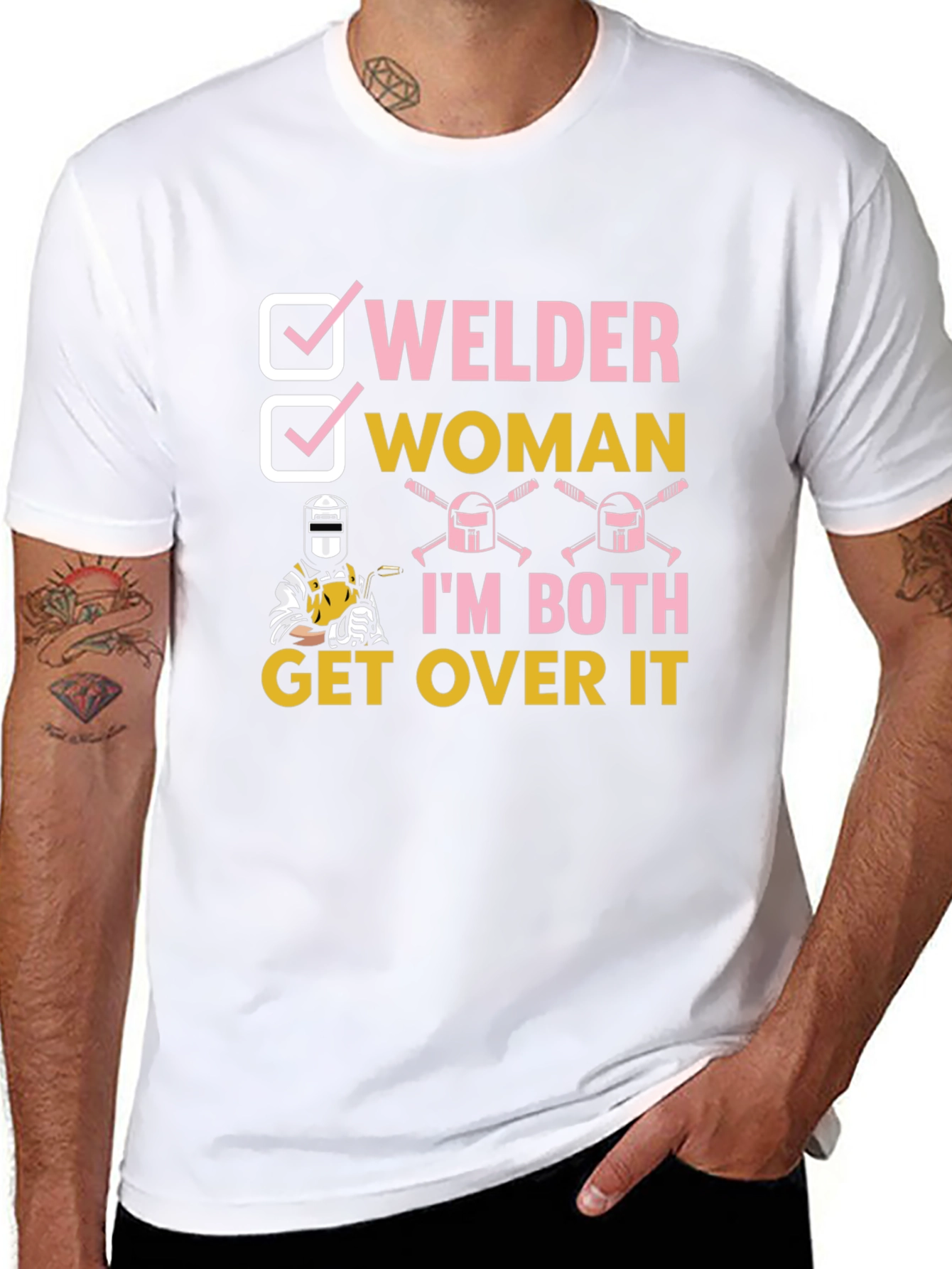 Welder Woman Graphic T-Shirt Funny Welder Tee