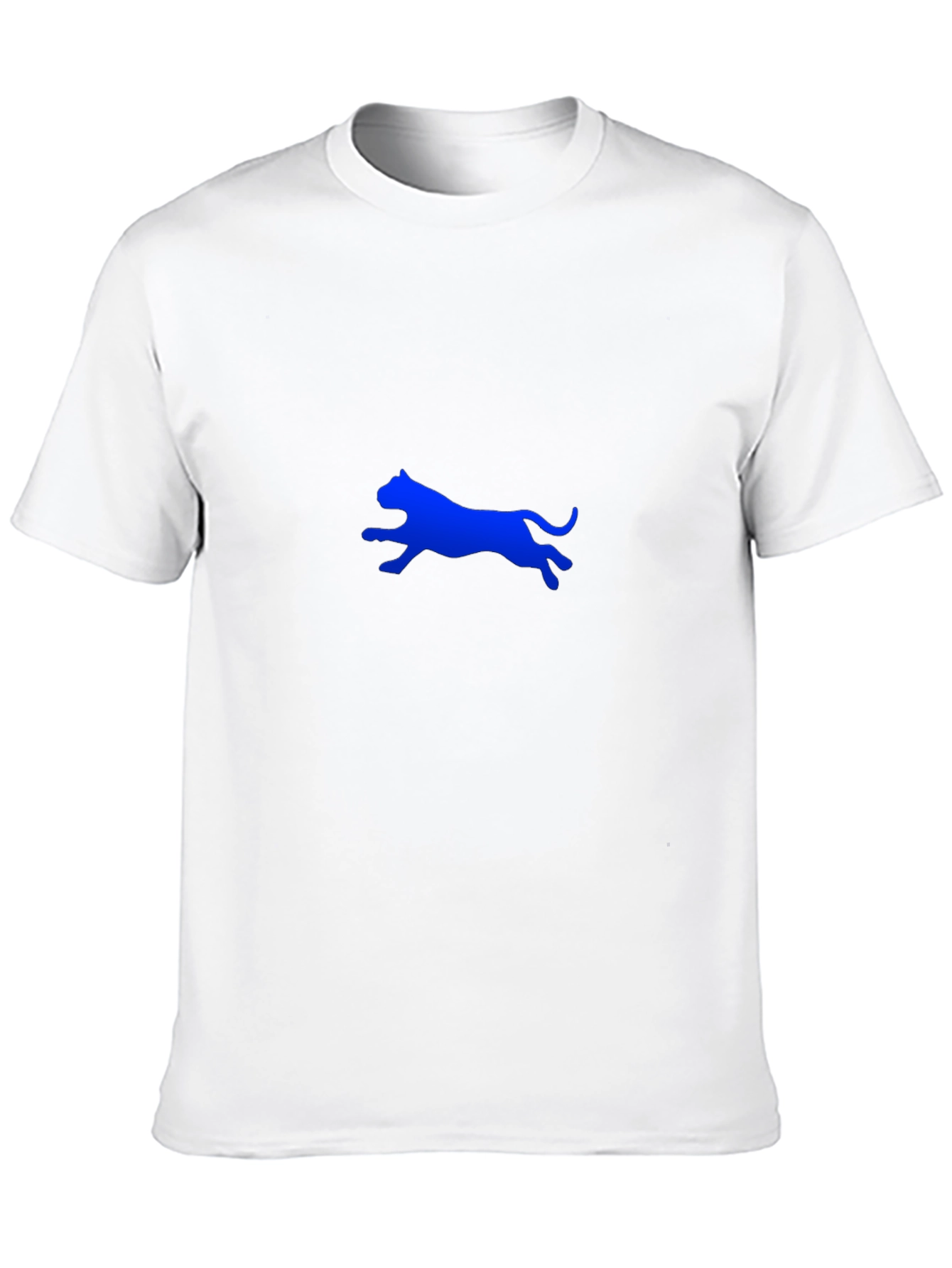 Mens Black T-Shirt with Blue Panther Design