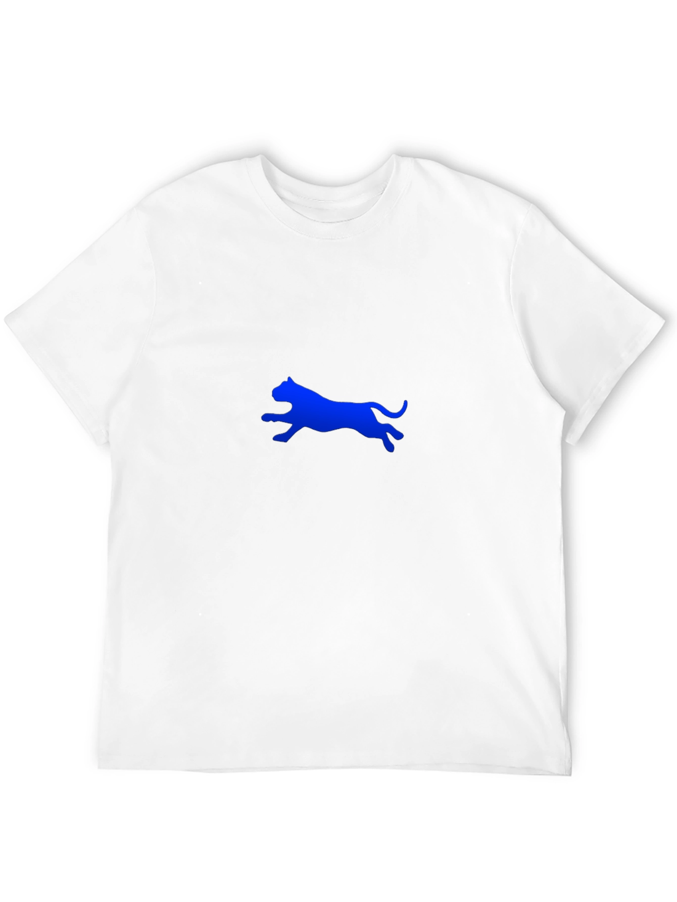 Mens Black T-Shirt with Blue Panther Design