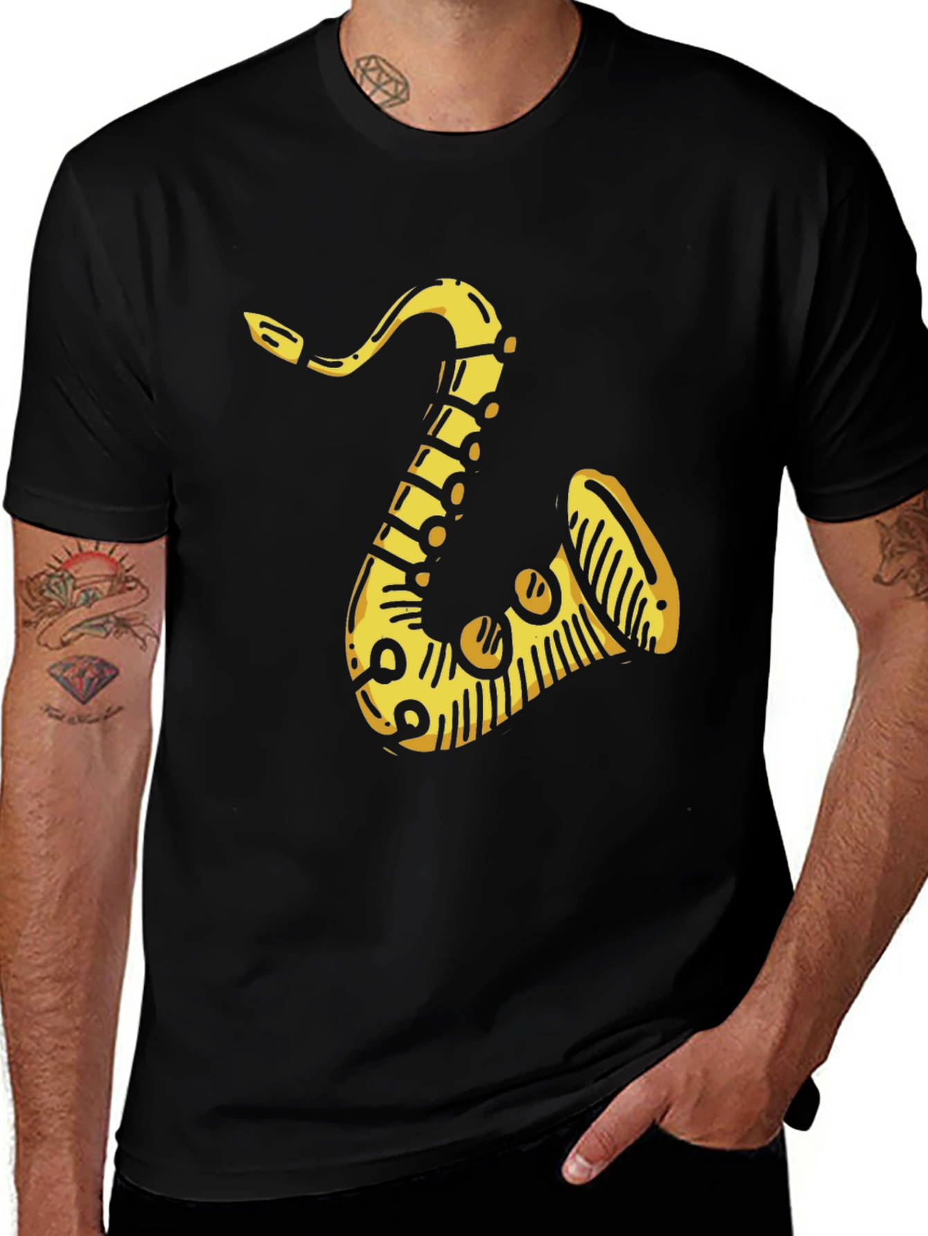 Saxophone Graphic Tee - Cool Music Lover Shirt