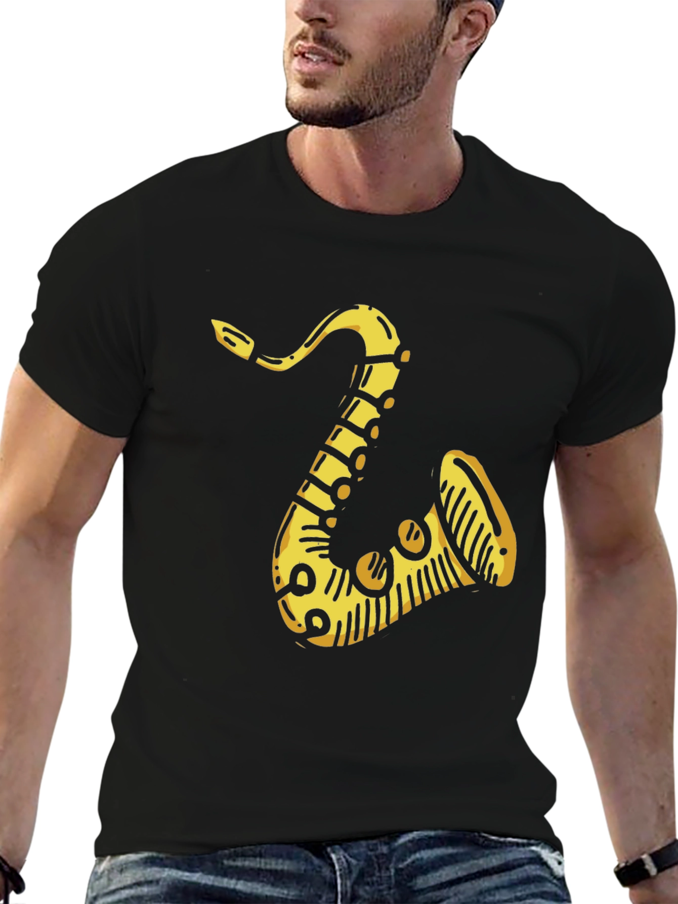 Saxophone Graphic Tee - Cool Music Lover Shirt