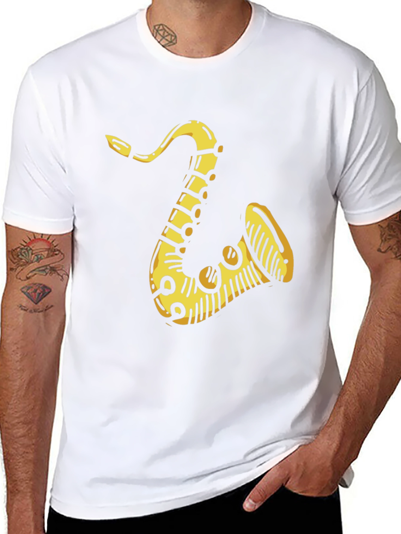 Saxophone Graphic Tee - Cool Music Lover Shirt