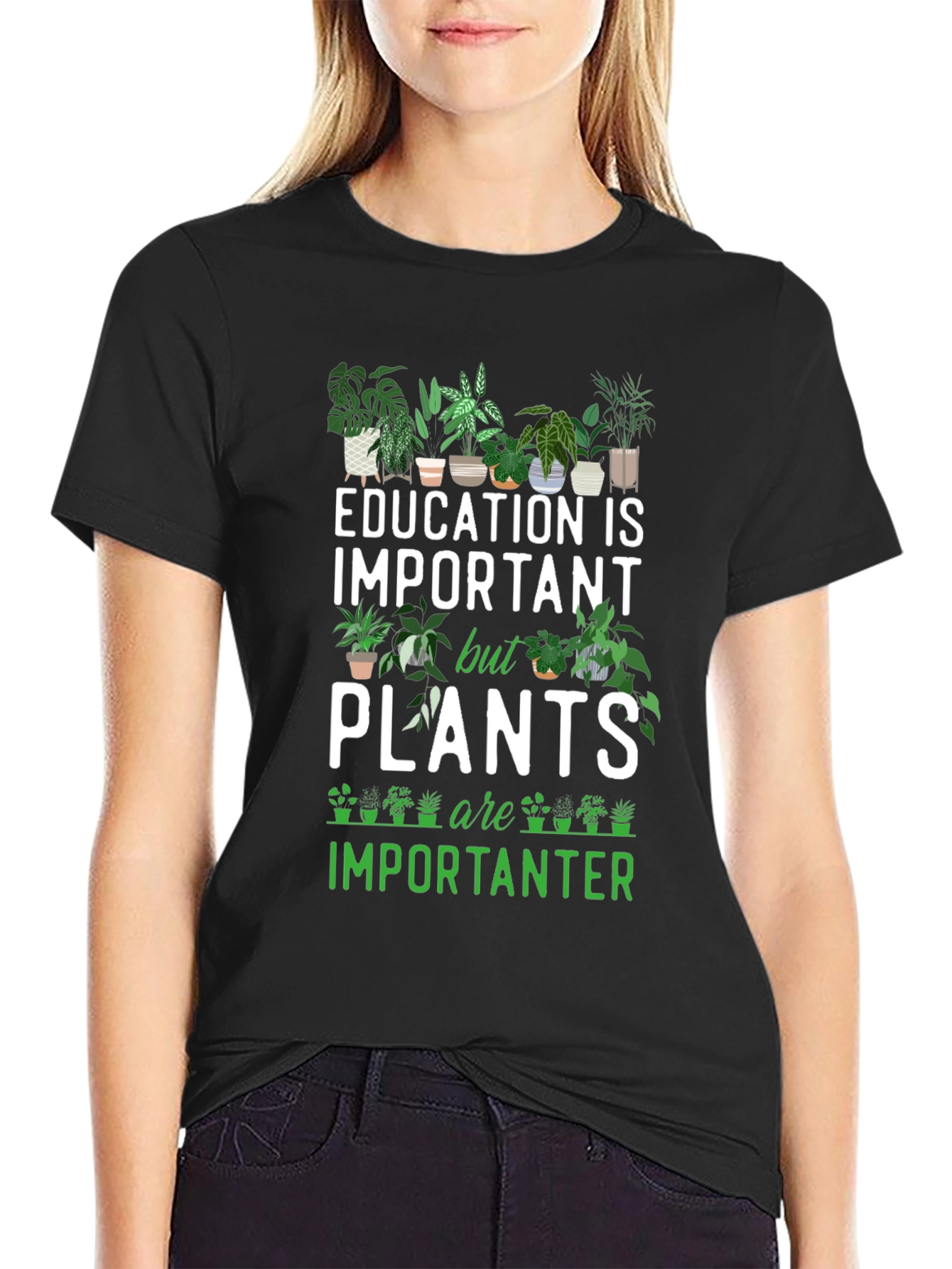 Plant Lover T-Shirt - Education vs Plants