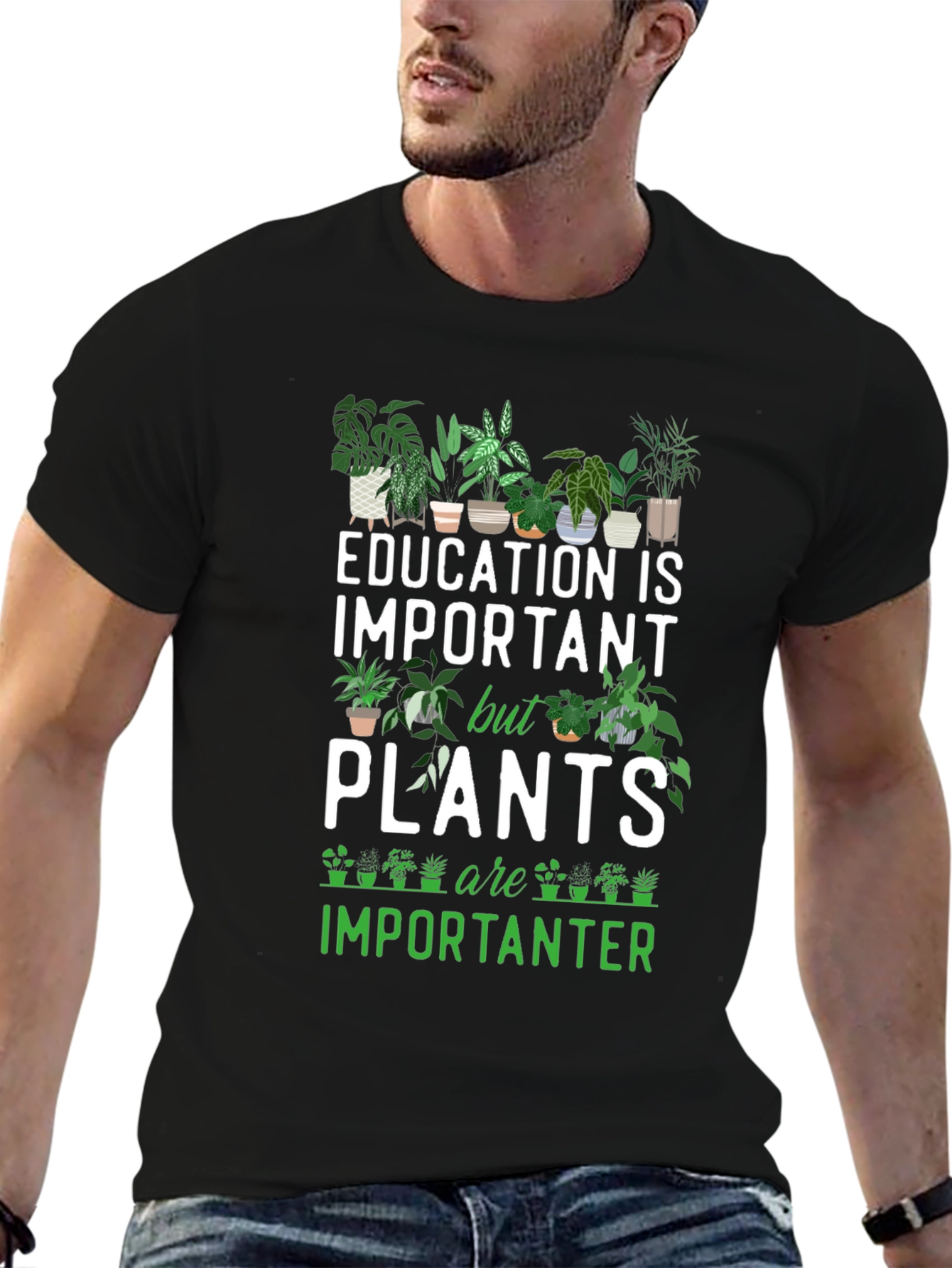 Plant Lover T-Shirt - Education vs Plants