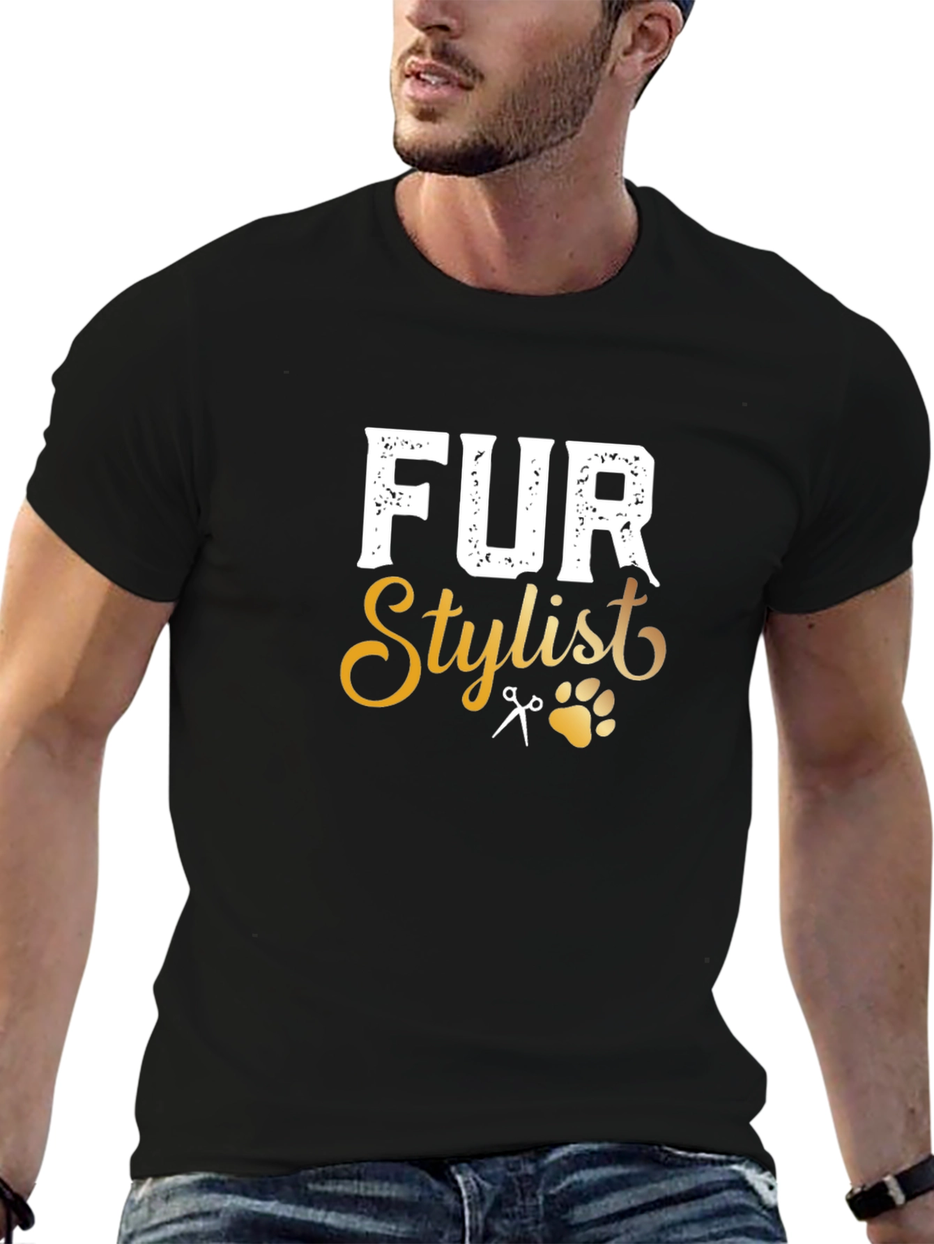 Fur Stylist Black T-Shirt