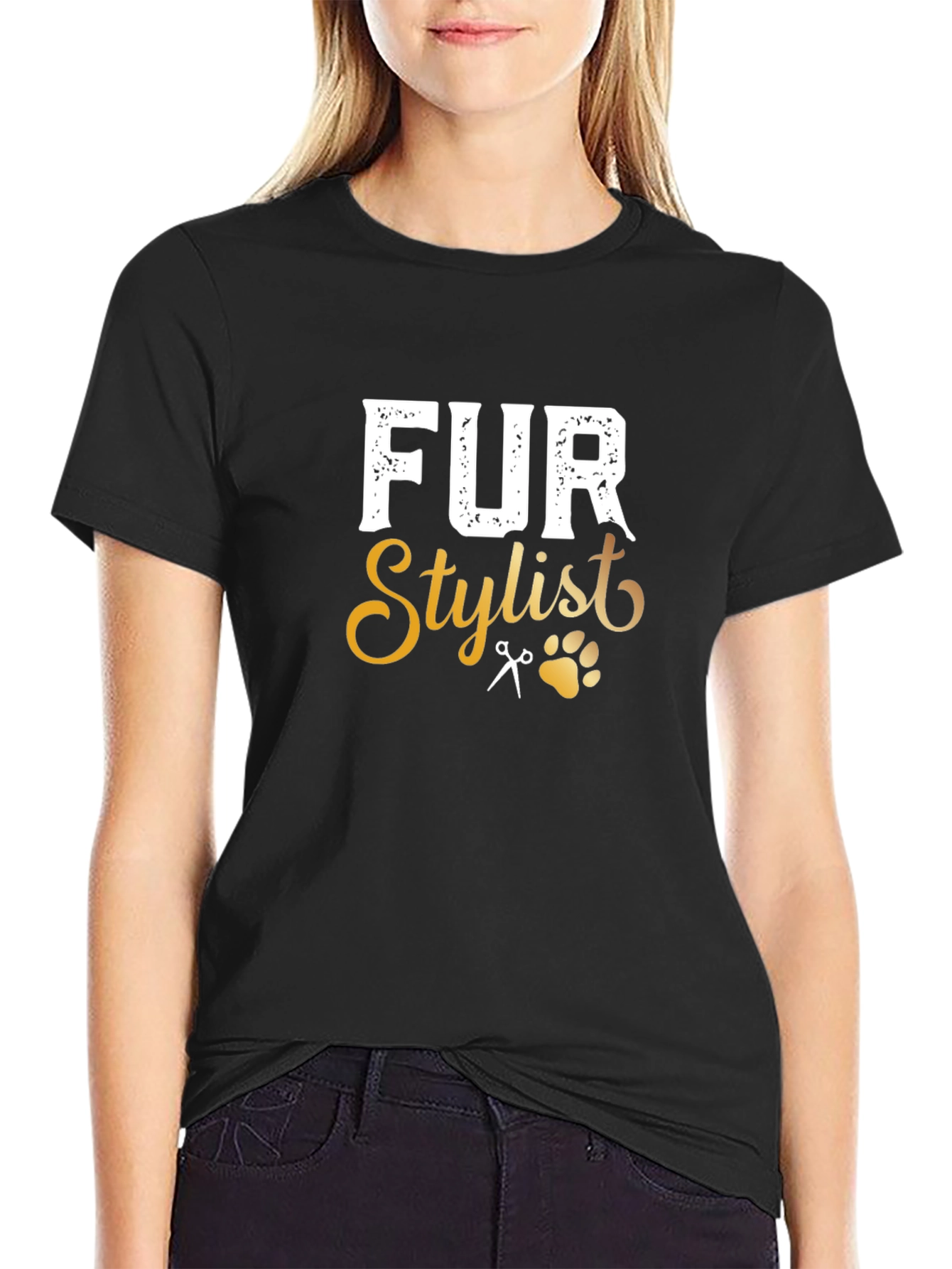 Fur Stylist Black T-Shirt