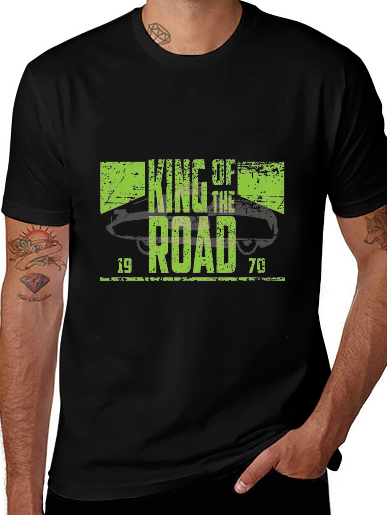 King of the Road 1970 Black T-Shirt