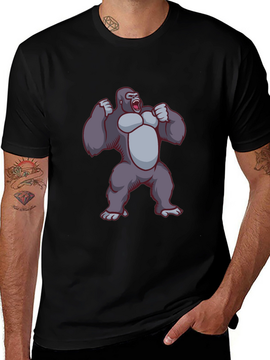 Gorilla Graphic Tee - Black Crew Neck T-Shirt