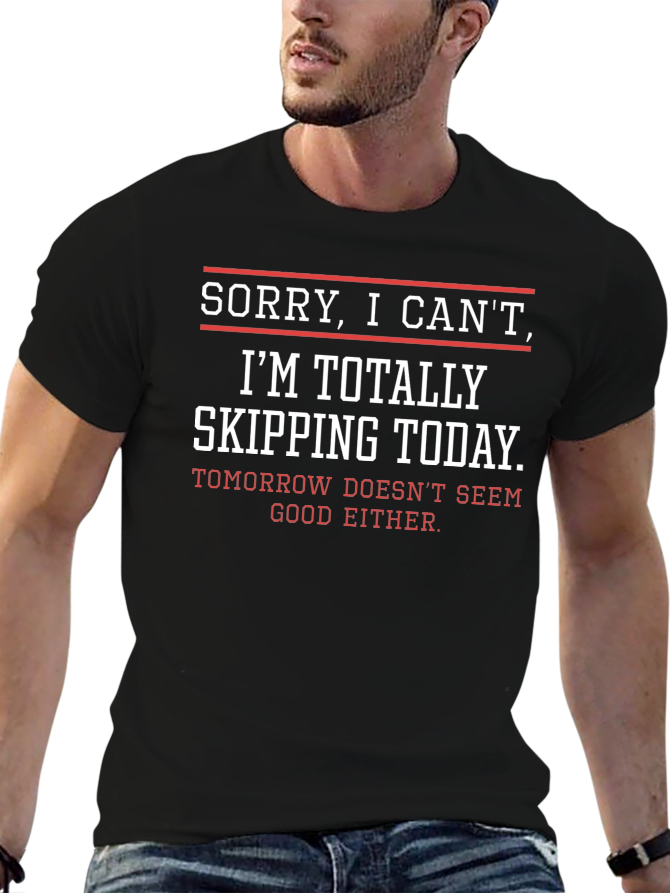 Funny Skipping Today Graphic T-Shirt