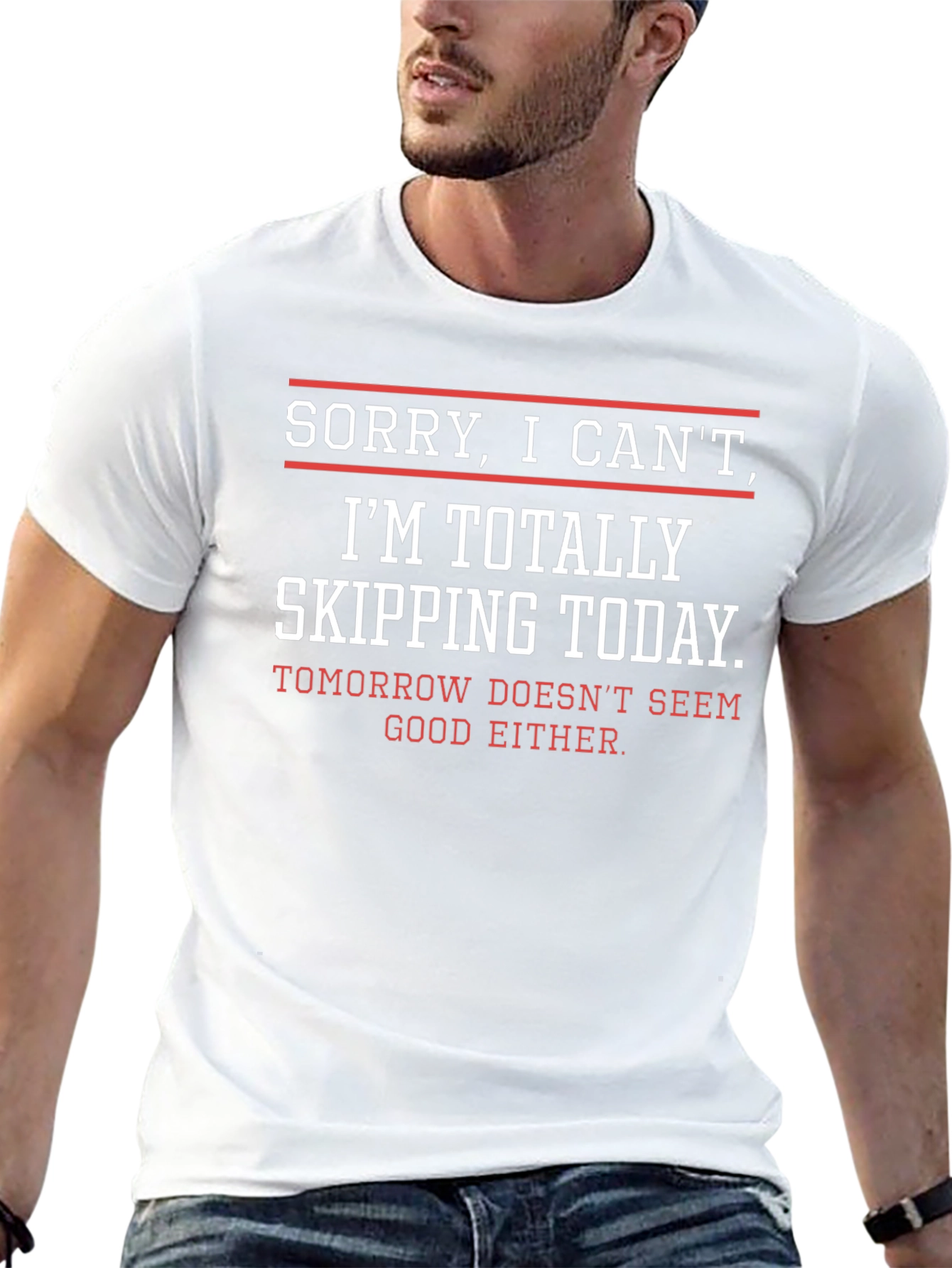 Funny Skipping Today Graphic T-Shirt