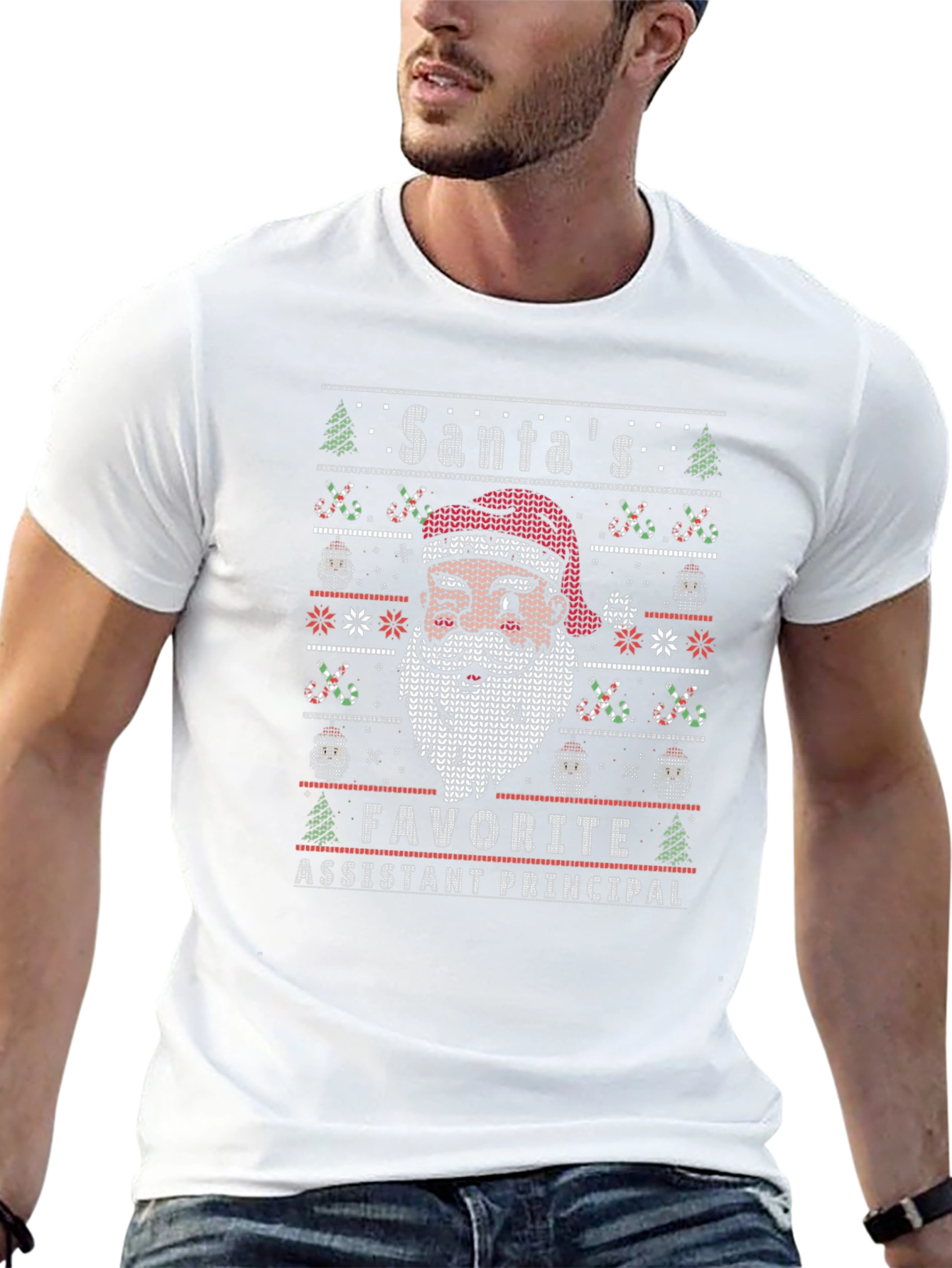 Santas Favorite Assistant Principal Ugly Christmas Sweater T-Shirt