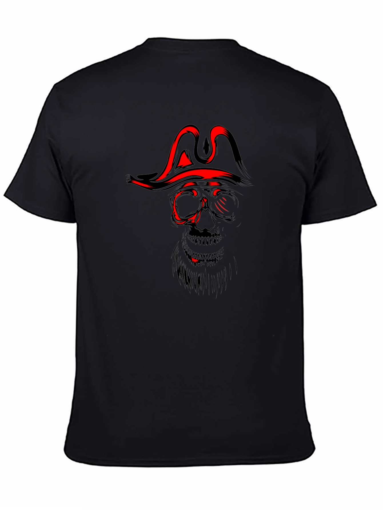Pirate Skull Graphic T-Shirt - Black Cotton Tee