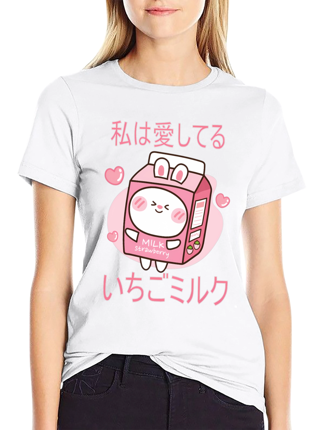 Kawaii Strawberry Milk T-Shirt Anime Style